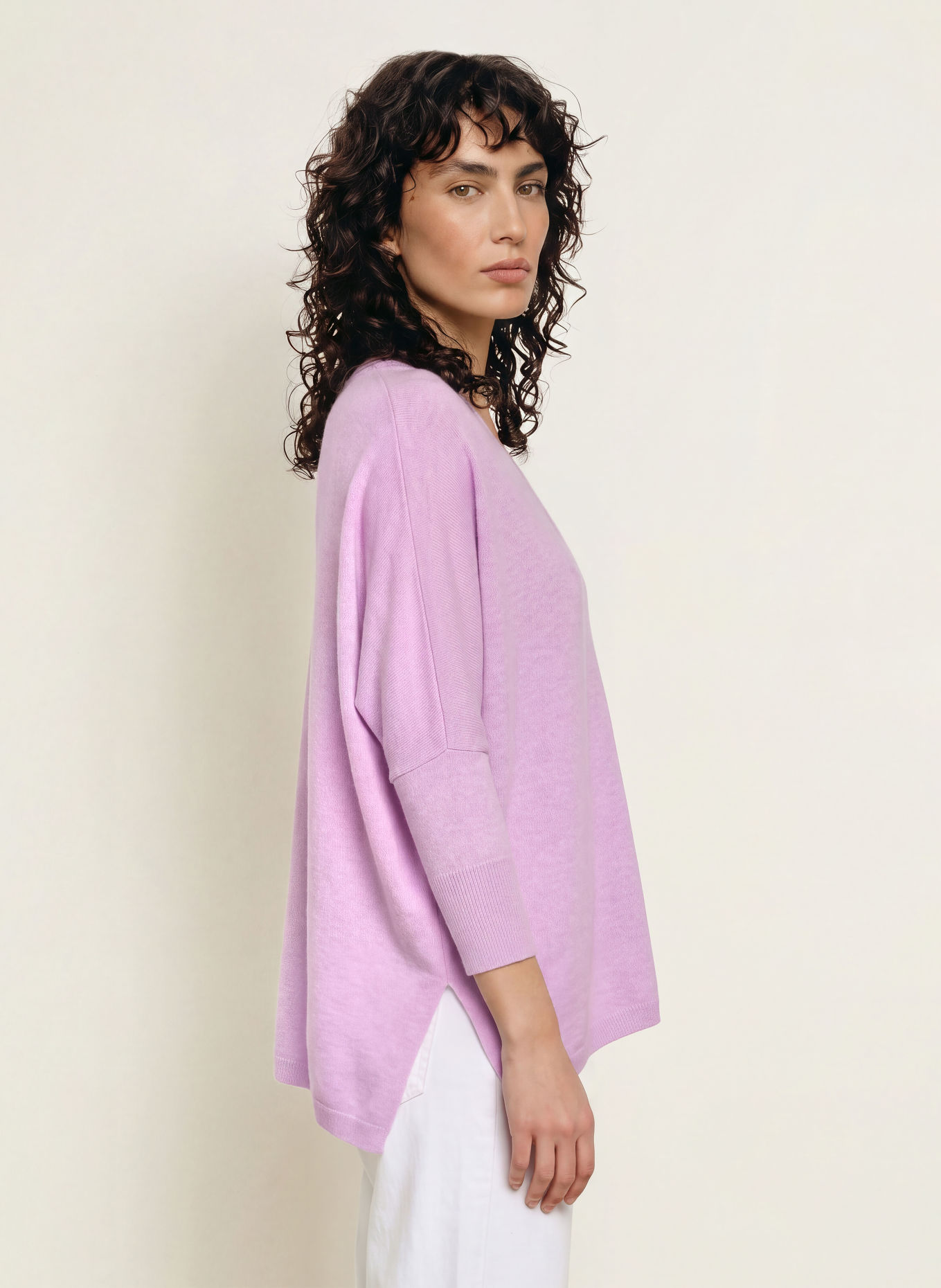 KUJTEN Cashmere-Pullover MINIE: HELLLILA