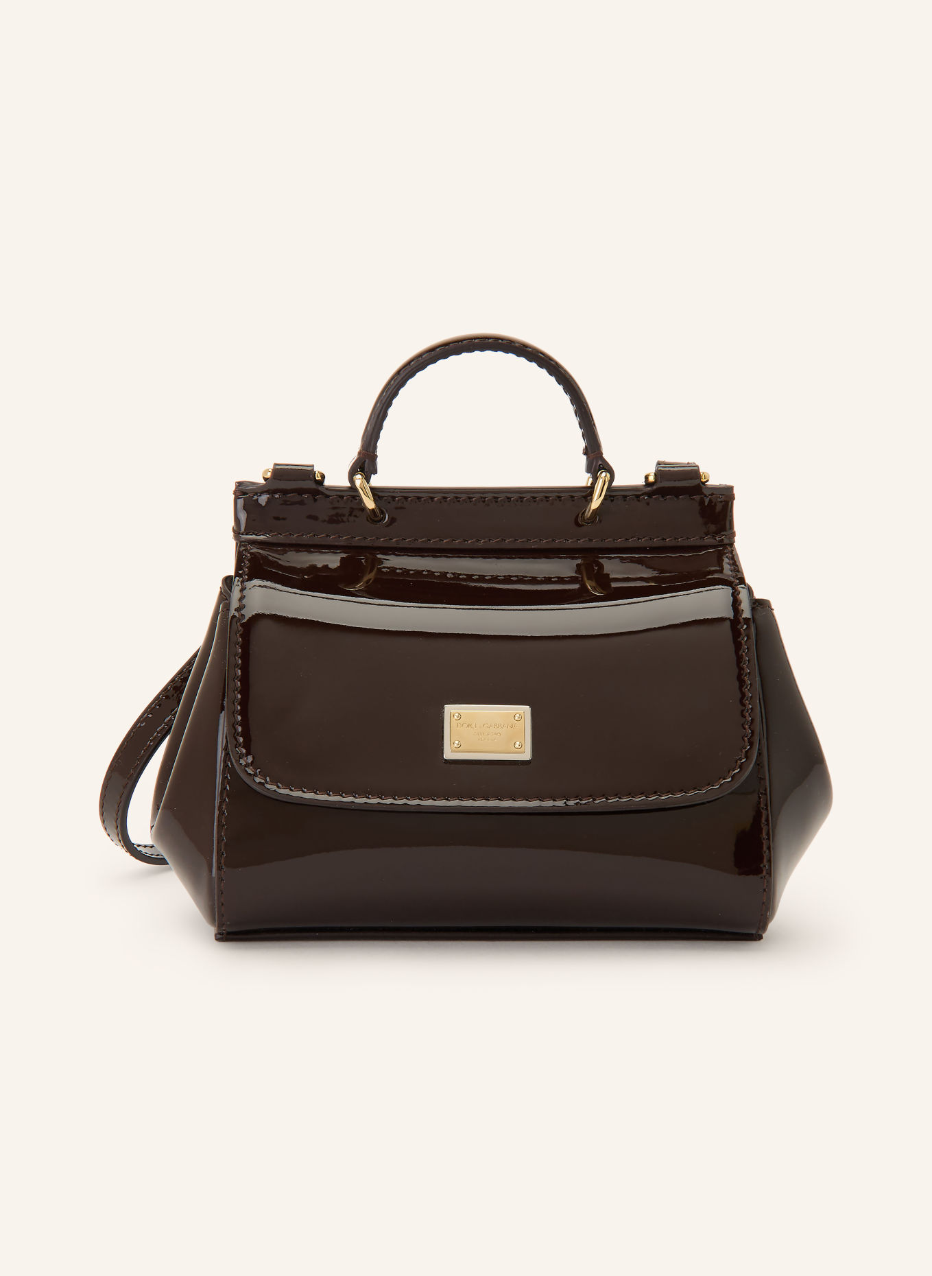 DOLCE & GABBANA Torebka SICILY: CIEMNOBRĄZOWY / ZŁOTY
