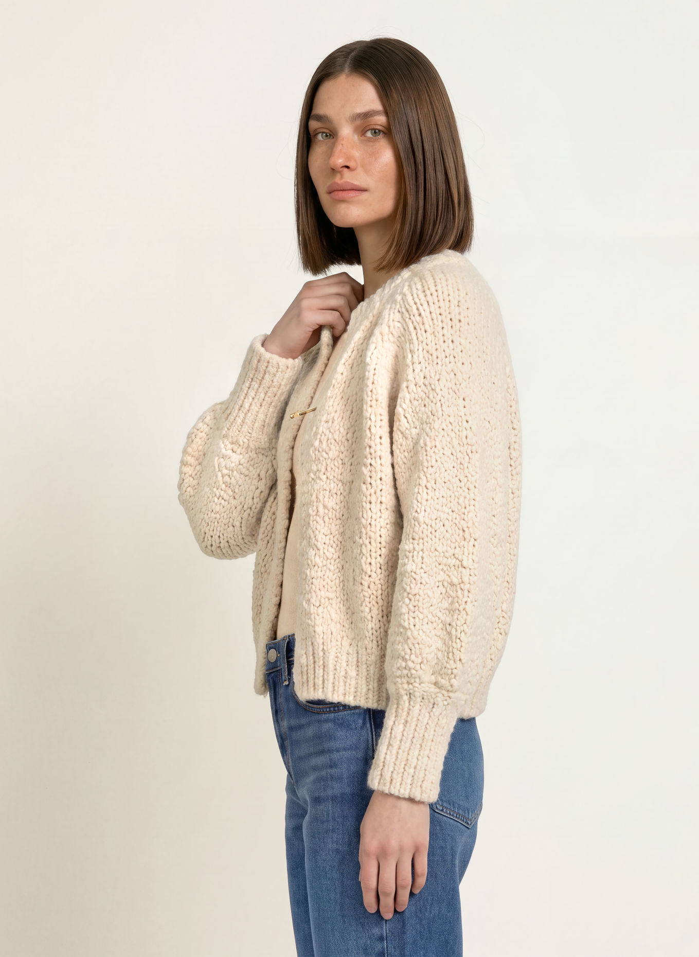 by Aylin Koenig Gebreide hoes CONNIE van alpaca: ECRU