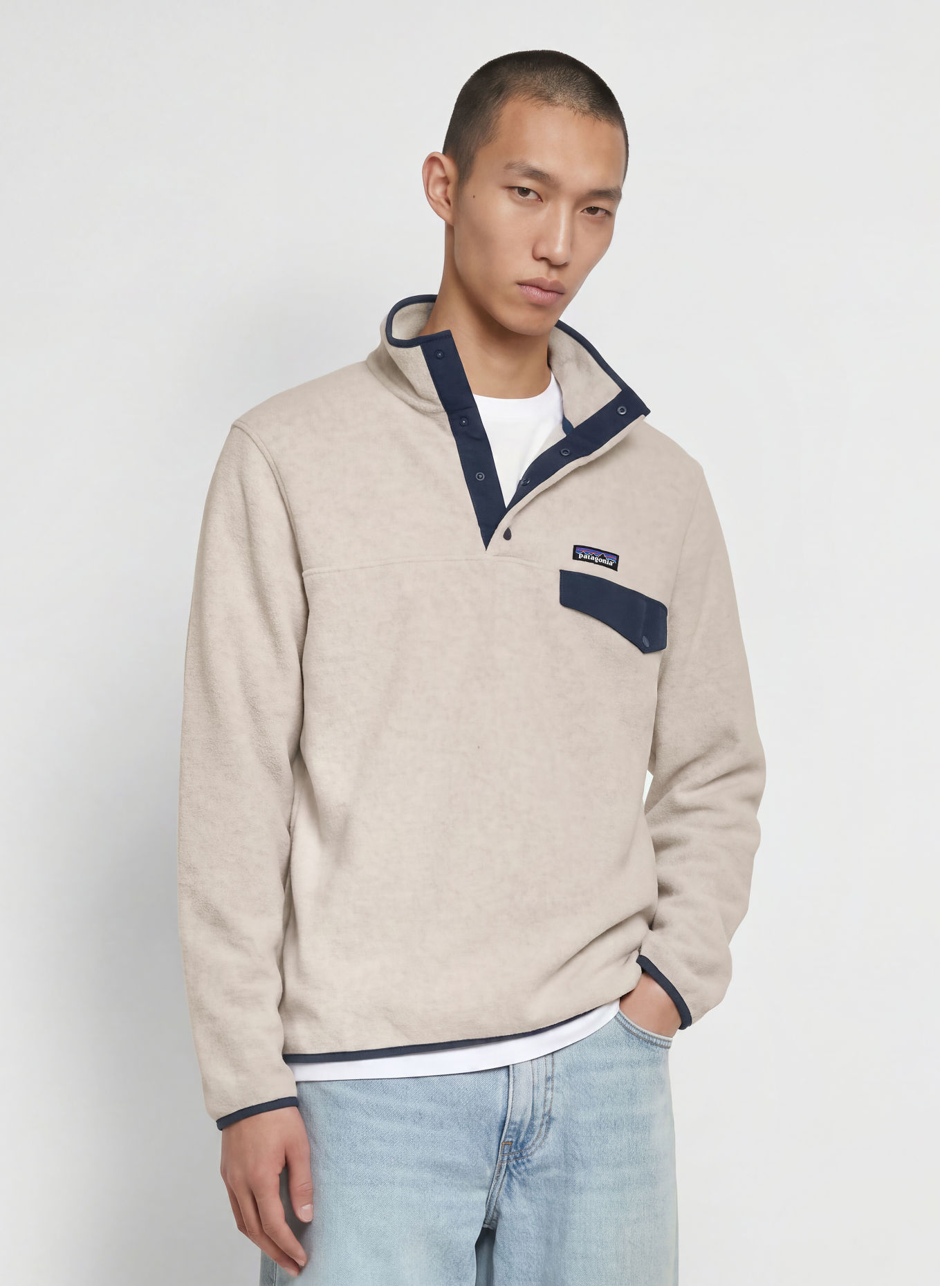 patagonia Fleecepullover SYNCHILLA ® SNAP-T®: LICHTGRIJS / DONKERBLAUW