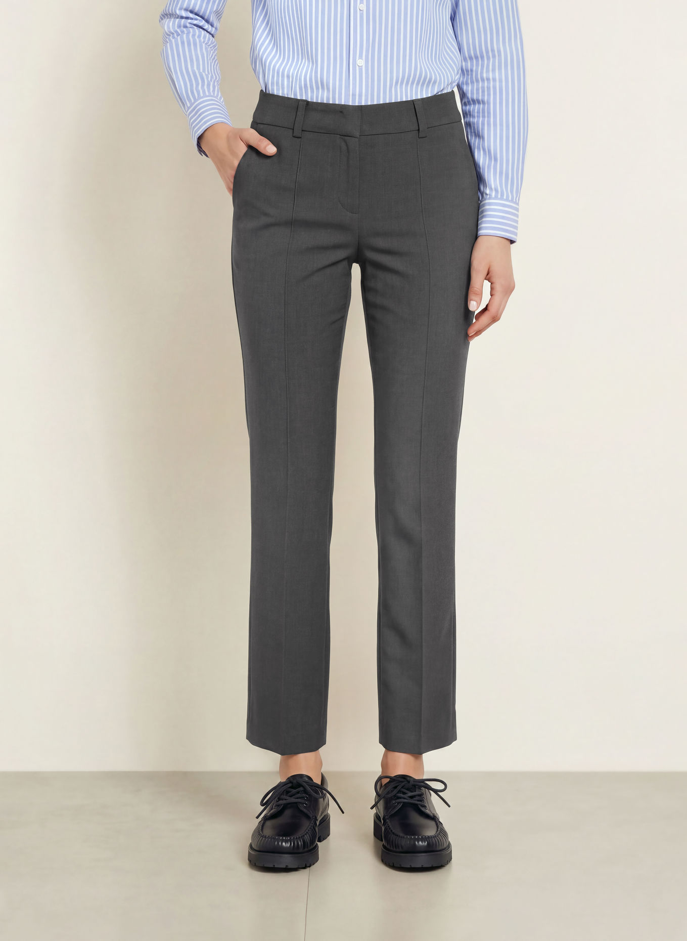 CAMBIO Bootcut trousers FARAH: DARK GRAY
