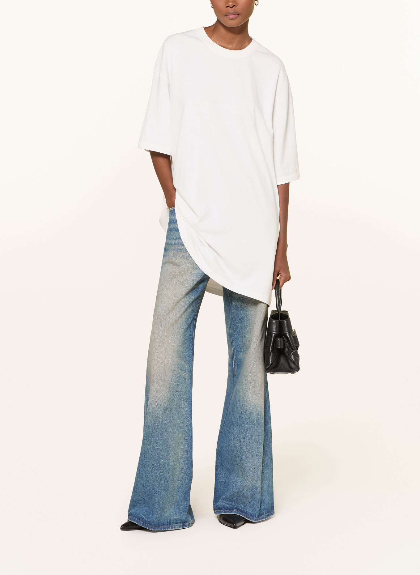 black palms Oversized shirt: WIT