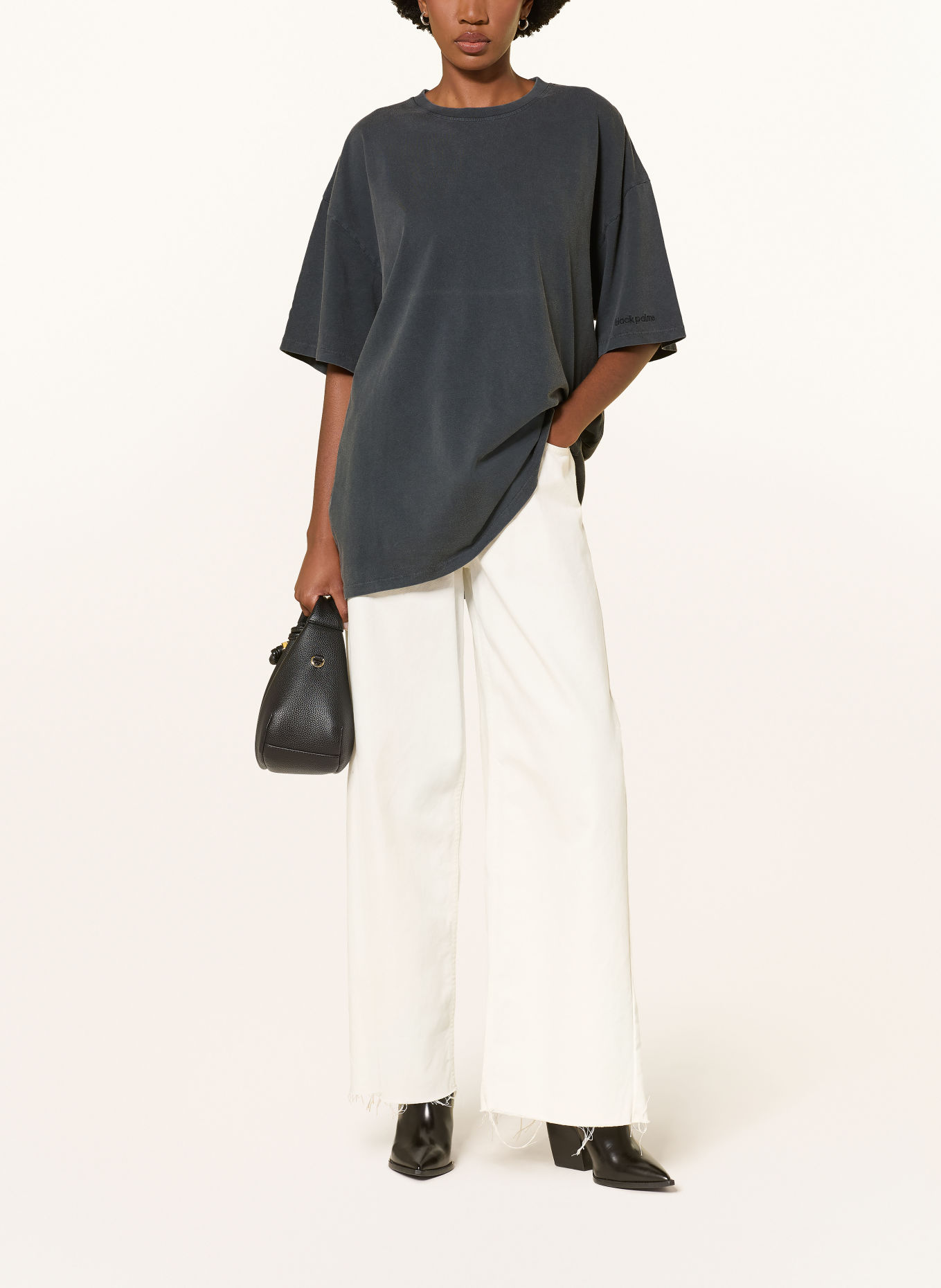 black palms Oversized-Shirt: DUNKELGRAU