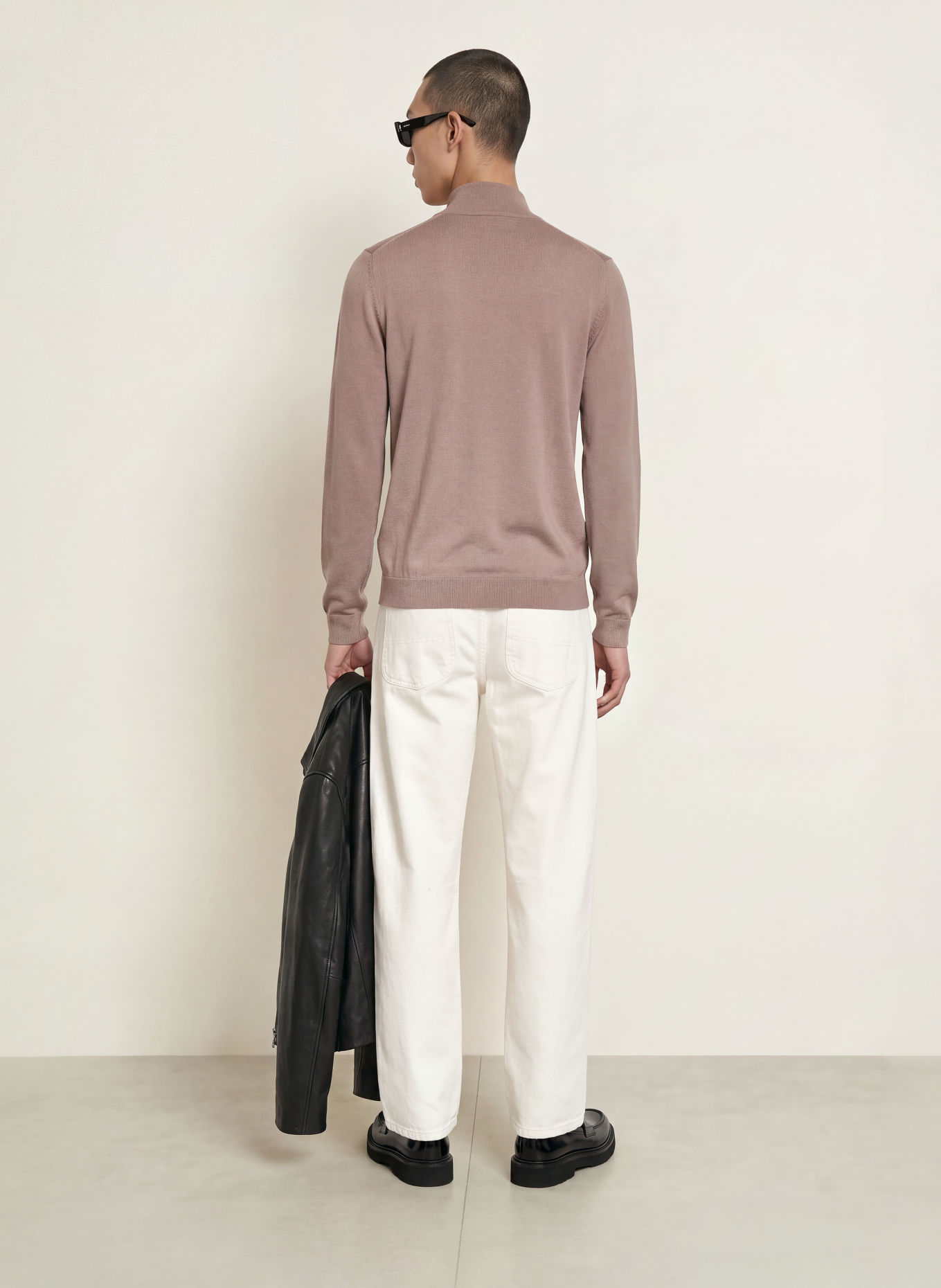 HUGO Half-zip sweater SAN QUIRIN: BEIGE