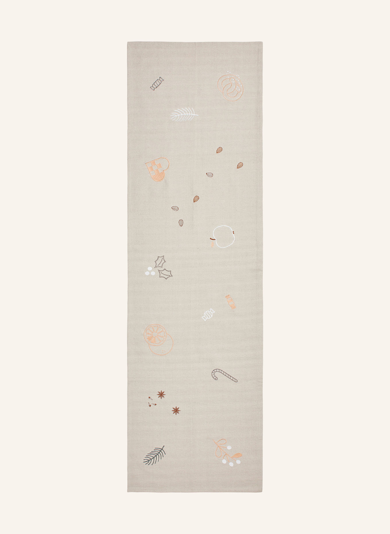 BROSTE COPENHAGEN Tischläufer FRYD: BEIGE / CAMEL / TAUPE