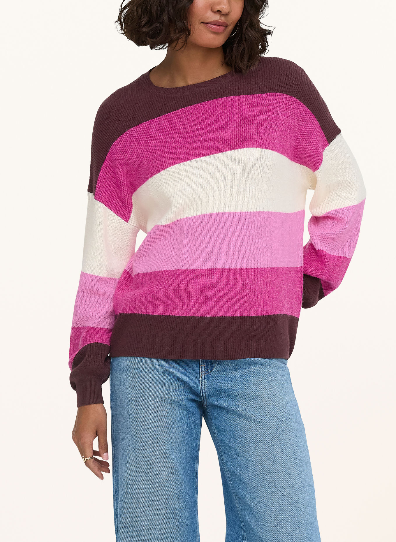 ONLY trui: FUCHSIA / ECRU / ROZE