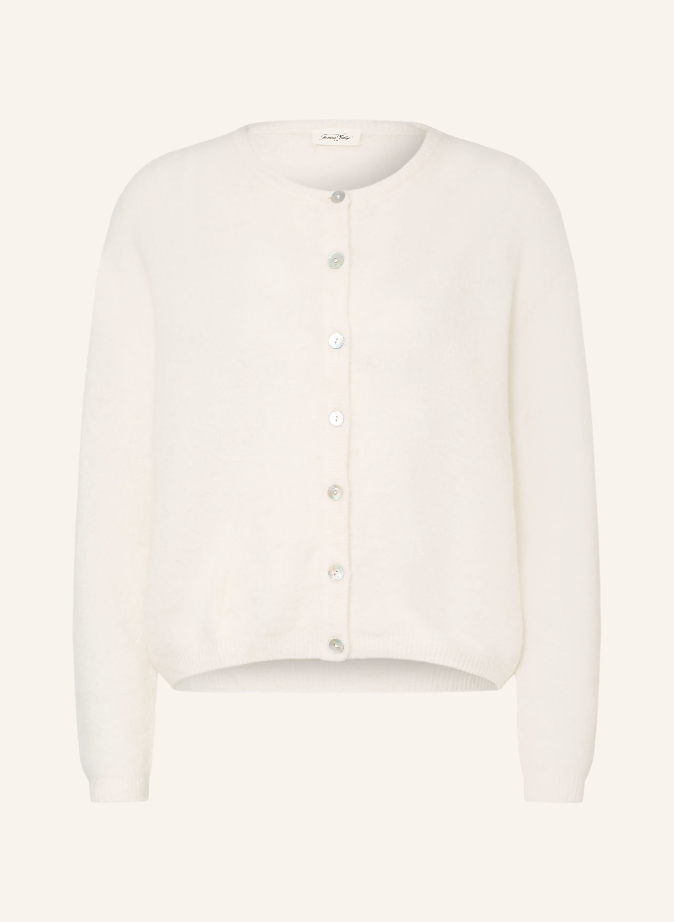 American Vintage Cardigan with alpaca: WHITE