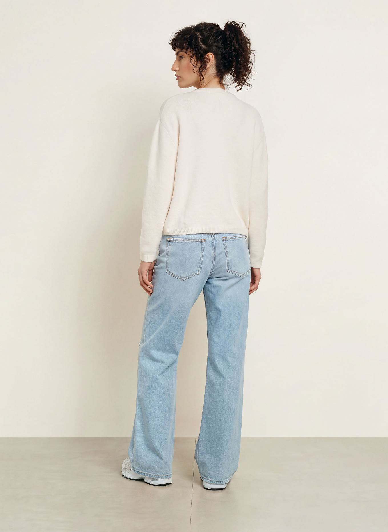 American Vintage Cardigan with alpaca: WHITE