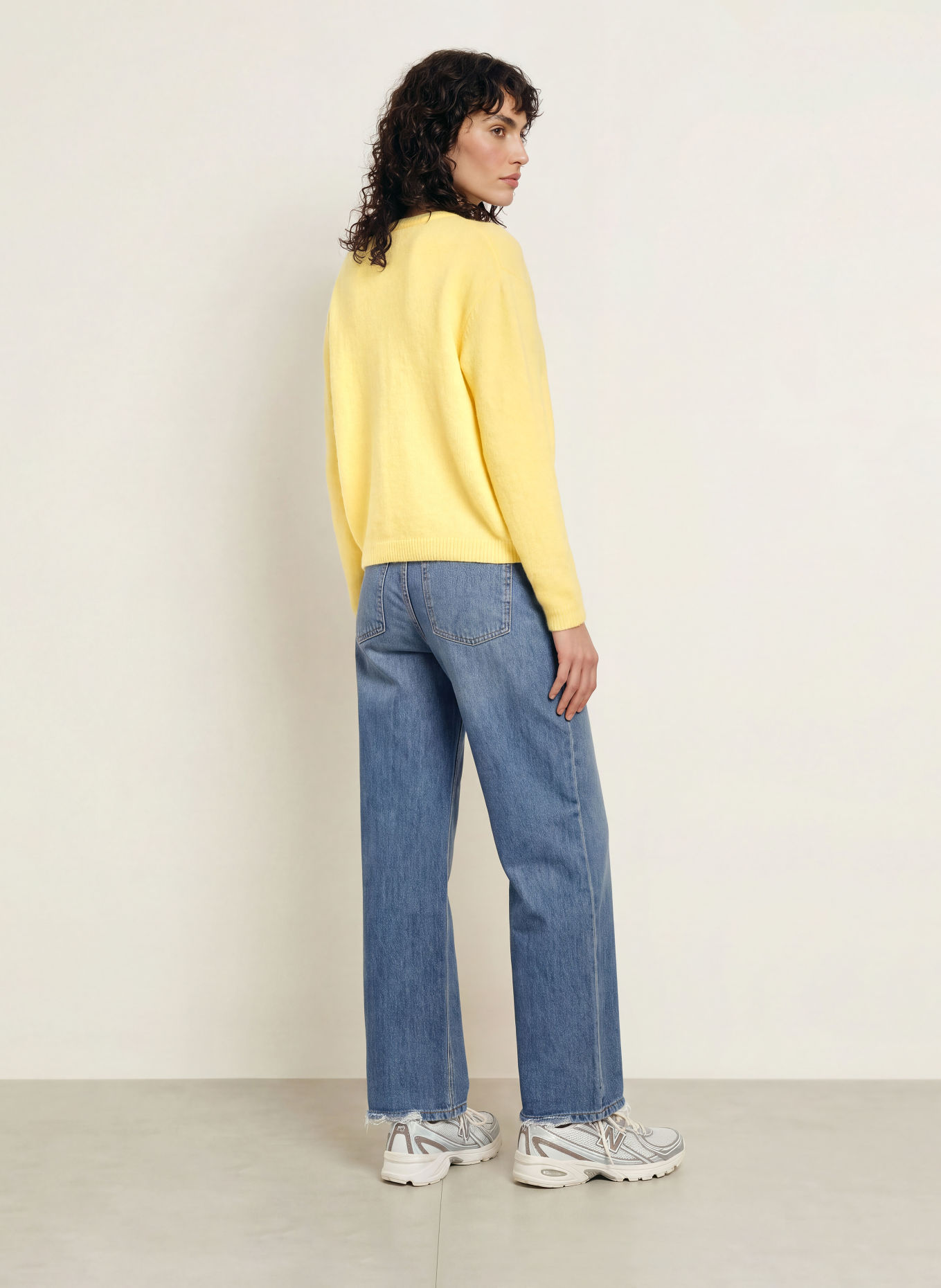 American Vintage Gebreid vest met alpaca: GEEL