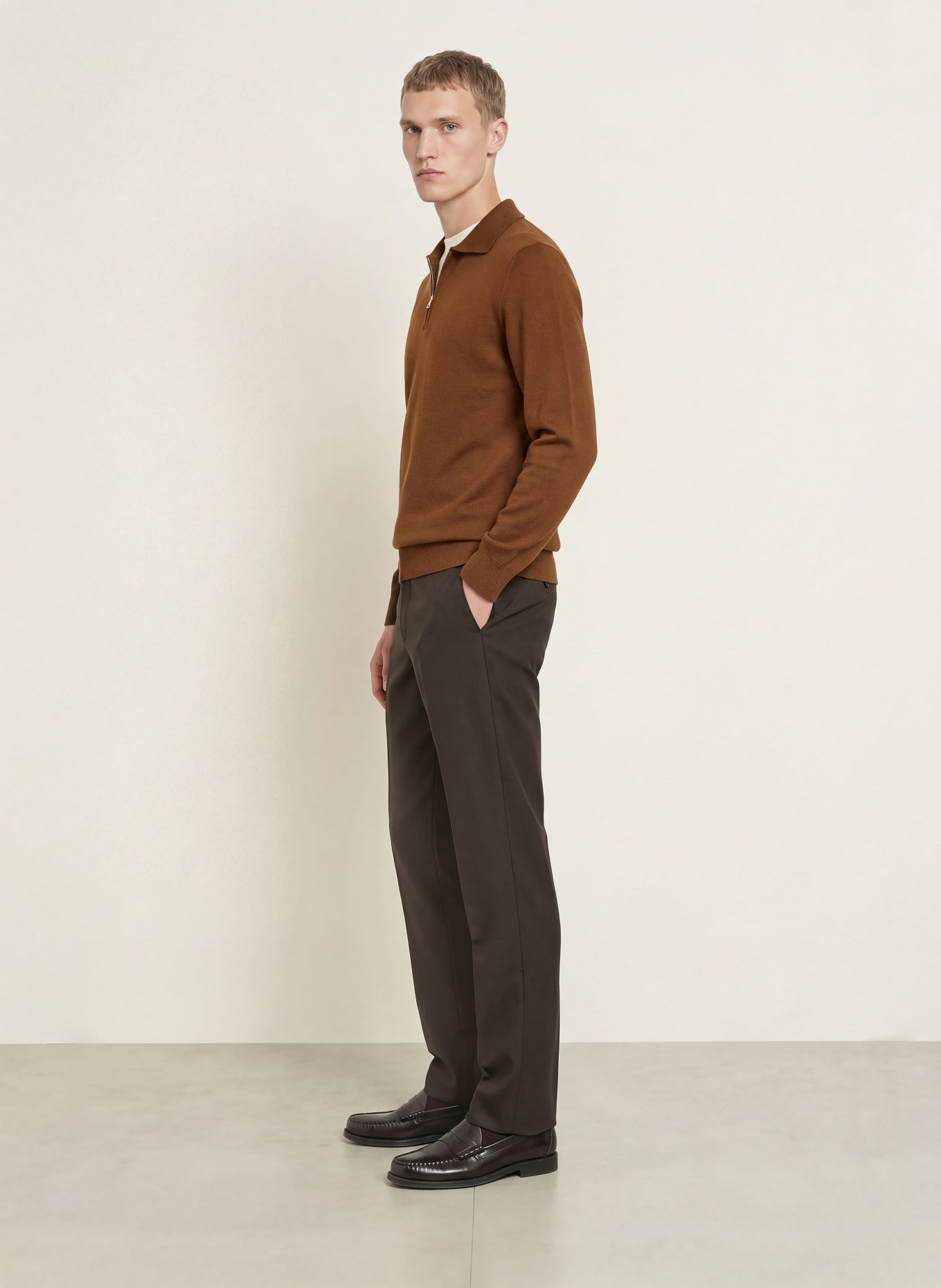 SANDRO Spodnie garniturowe slim fit: G250 DARK TAUPE