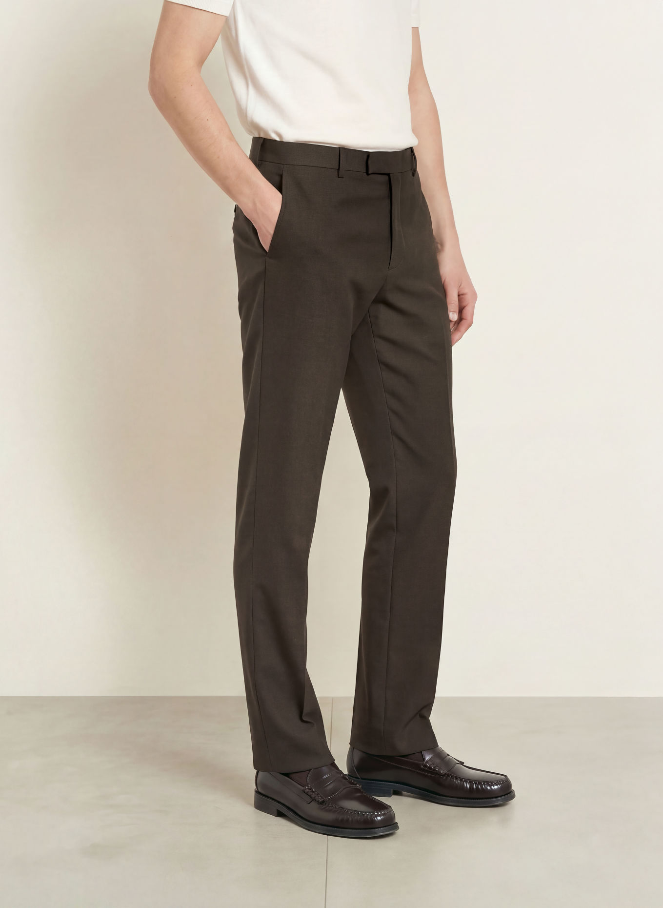 SANDRO Spodnie garniturowe slim fit: G250 DARK TAUPE