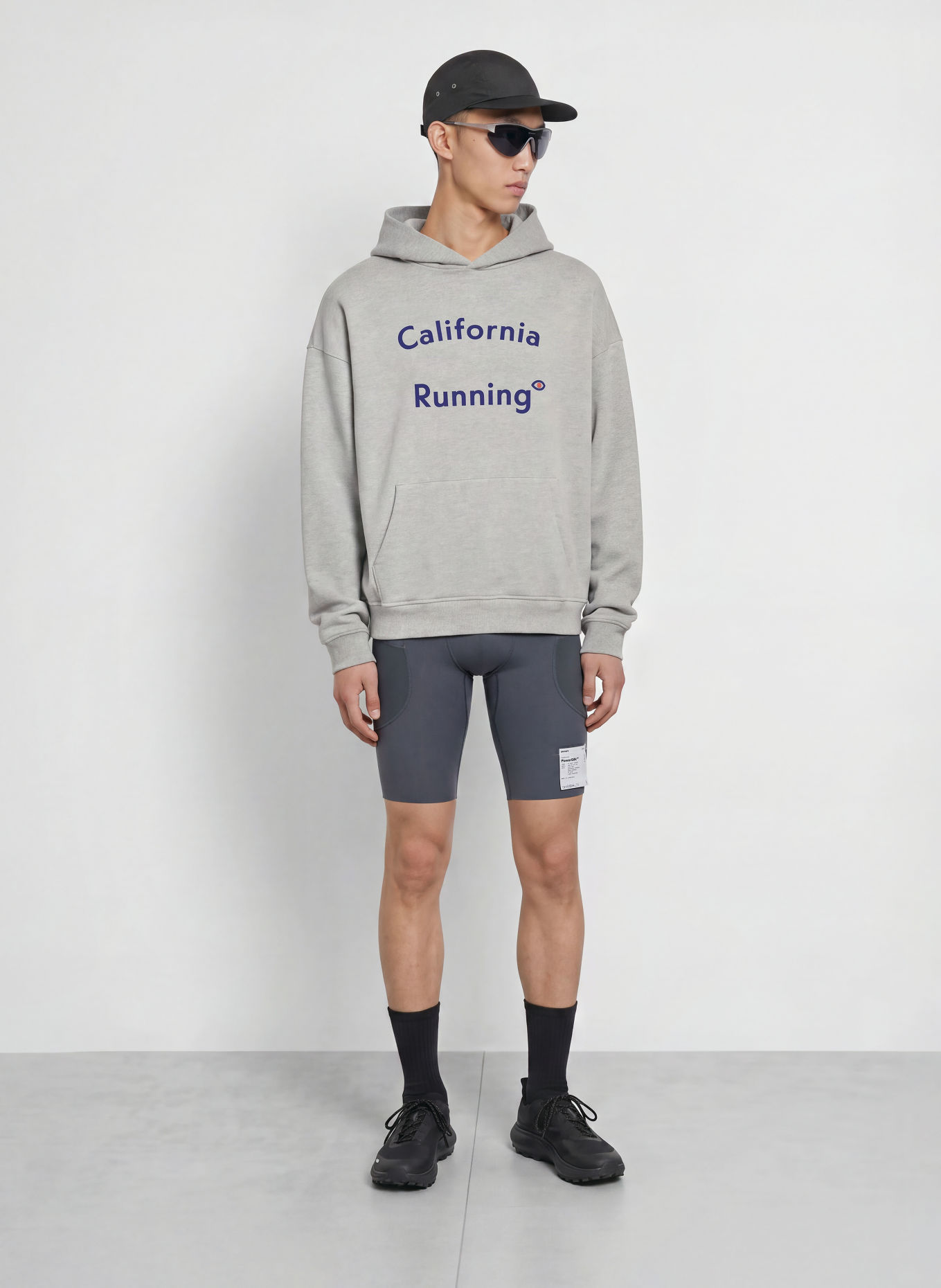 District Vision Hoodie: GRAY / DARK BLUE