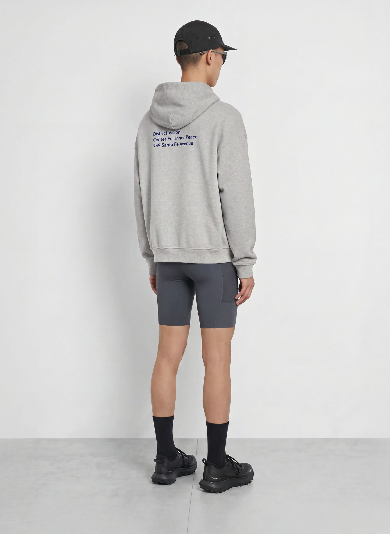 District Vision Hoodie: GRAY / DARK BLUE