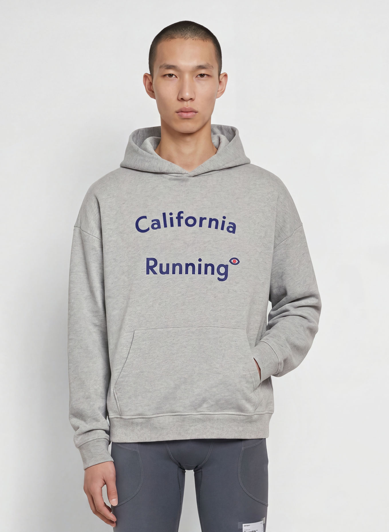 District Vision Hoodie: GRAY / DARK BLUE