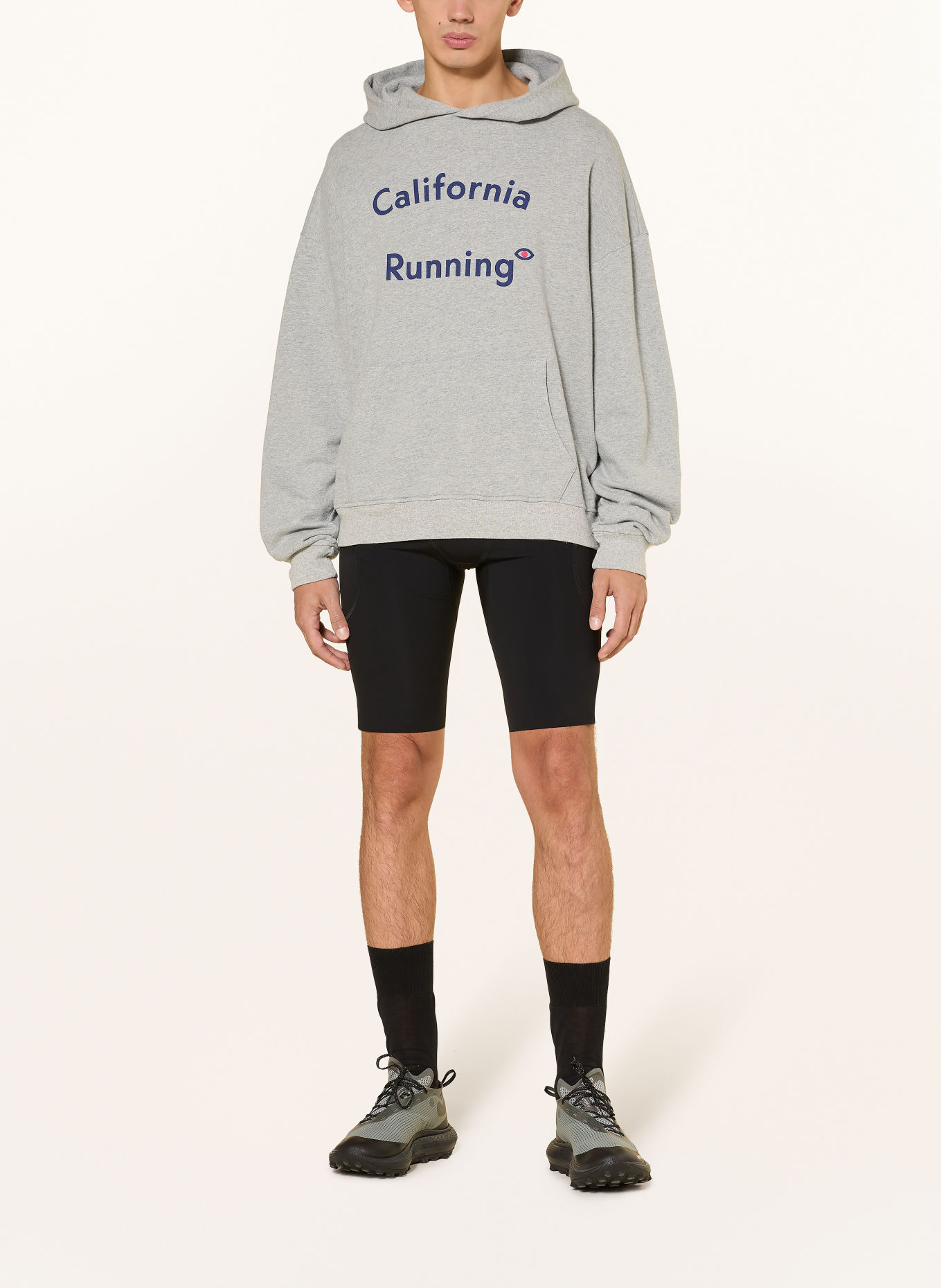District Vision Hoodie: GRAY / DARK BLUE