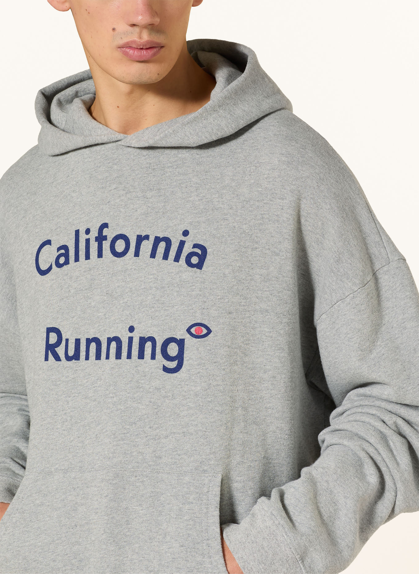 District Vision Hoodie: GRAY / DARK BLUE