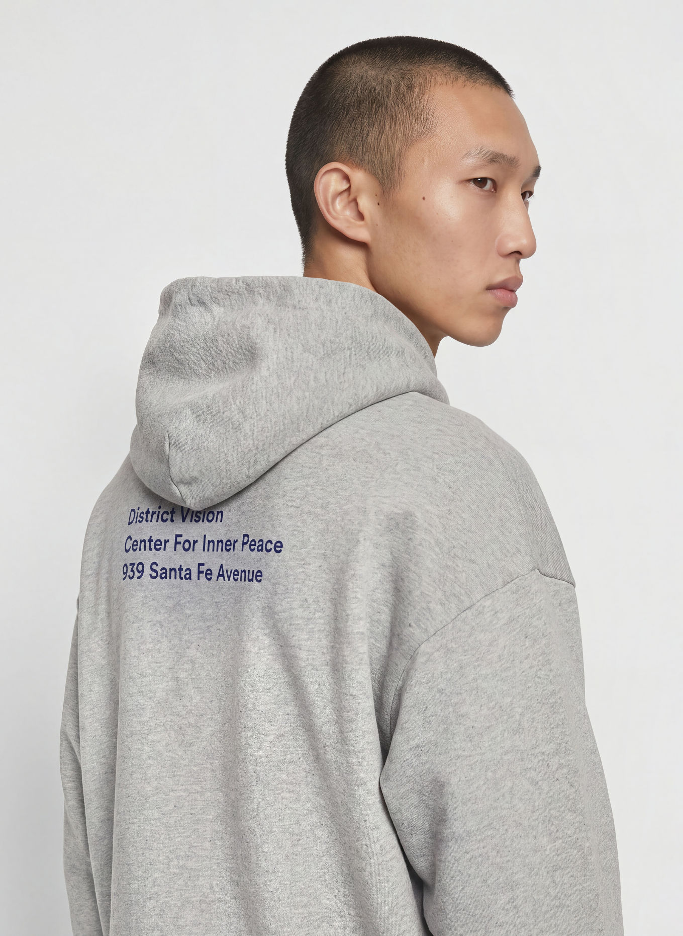 District Vision Hoodie: GRAY / DARK BLUE