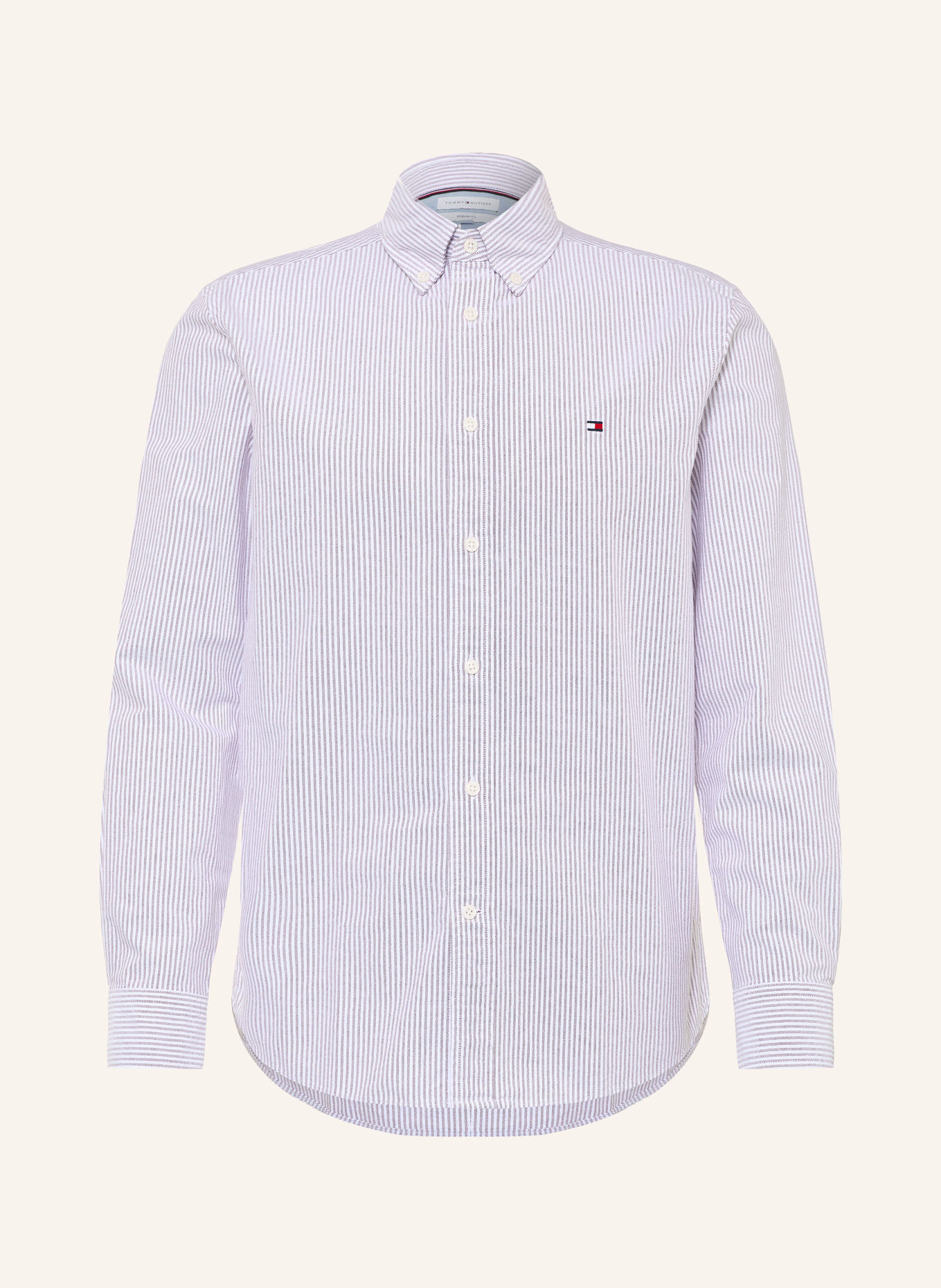 TOMMY HILFIGER Oxfordhemd Regular Fit: DUNKELROT / WEISS