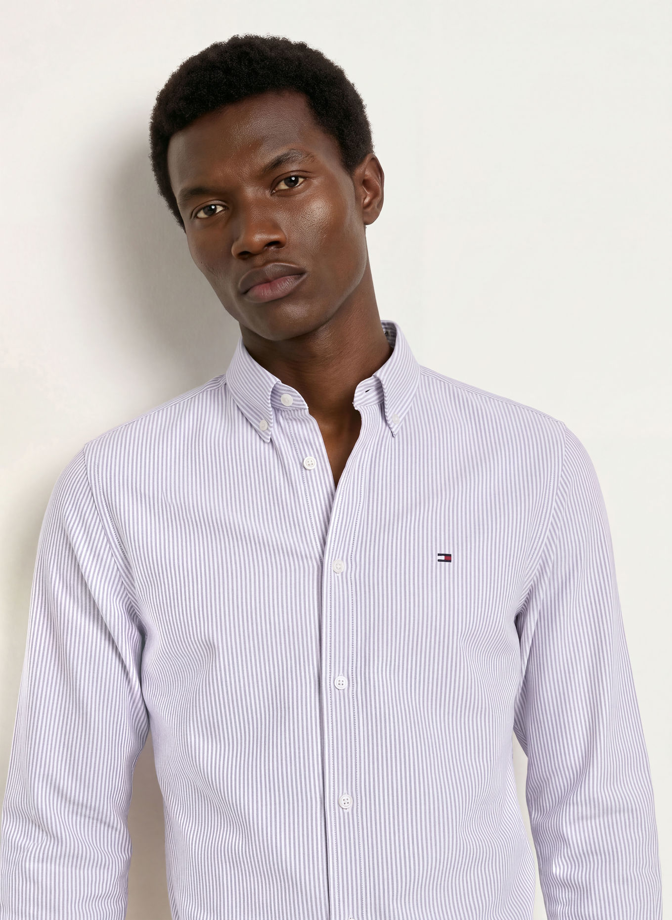 TOMMY HILFIGER Oxfordhemd Regular Fit: DUNKELROT / WEISS