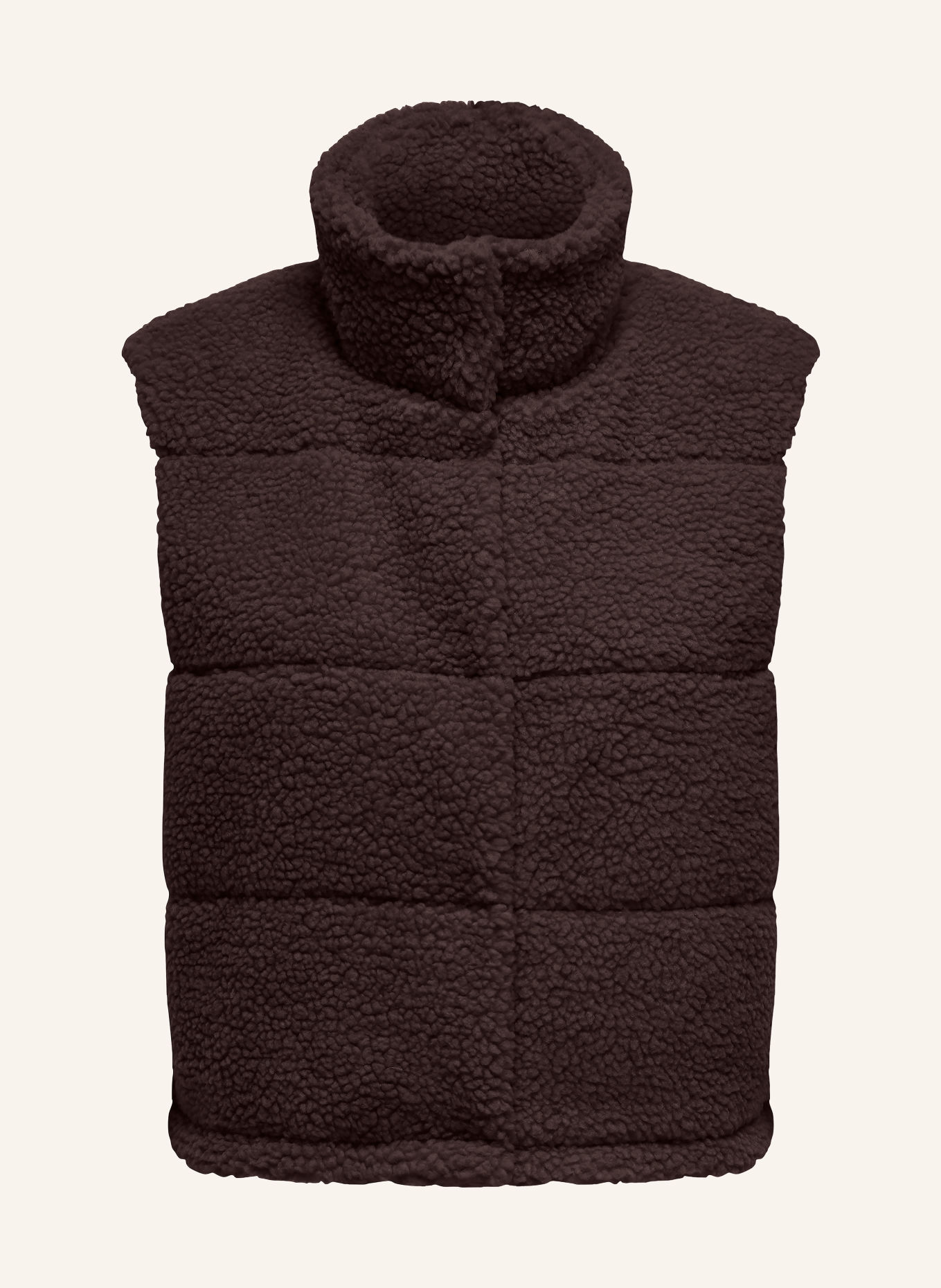 ONLY Quilted teddy vest: DARK BROWN
