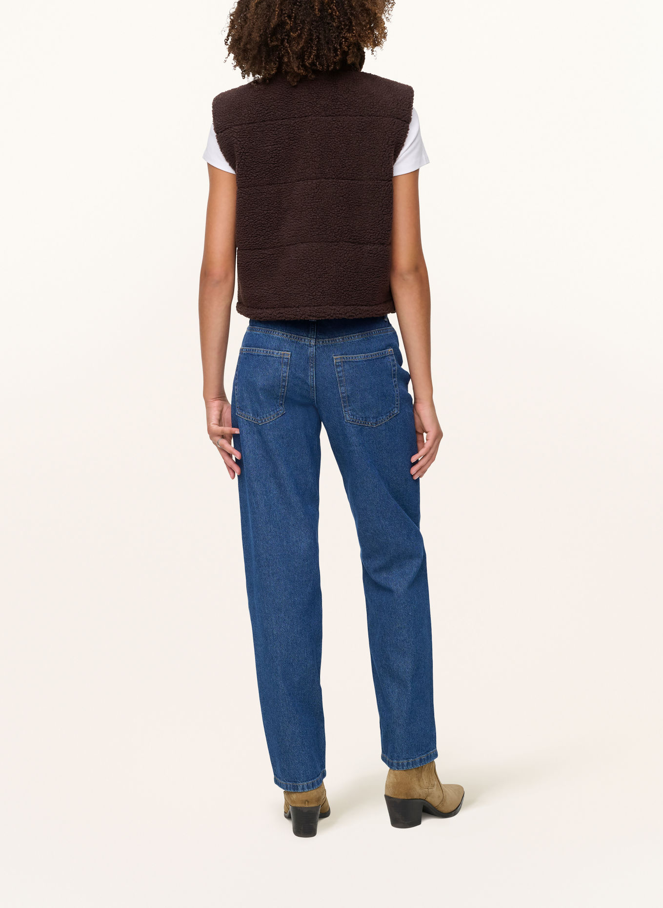 ONLY Quilted teddy vest: DARK BROWN