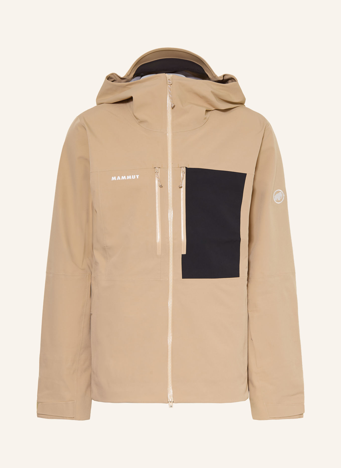 MAMMUT Hardshell-Skijacke STONEY: BEIGE / DUNKELGRAU
