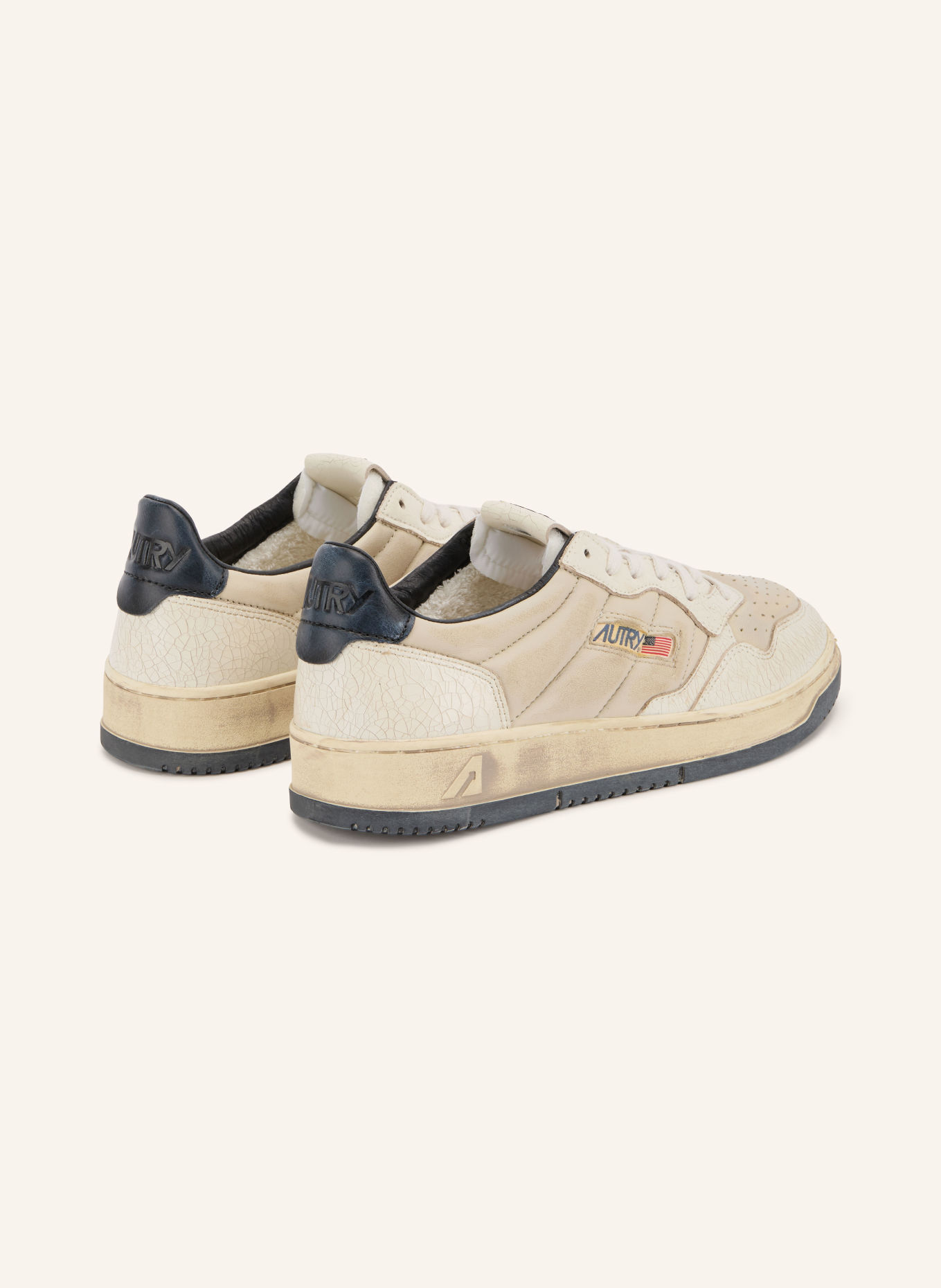 AUTRY Sneaker SUPER VINTAGE LOW: CRÈME / DONKERBLAUW