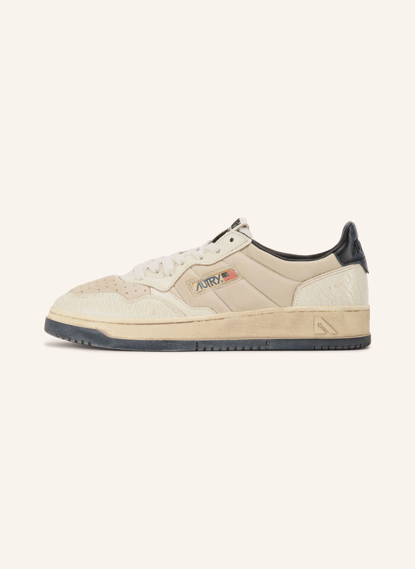 AUTRY Sneaker SUPER VINTAGE LOW: CRÈME / DONKERBLAUW