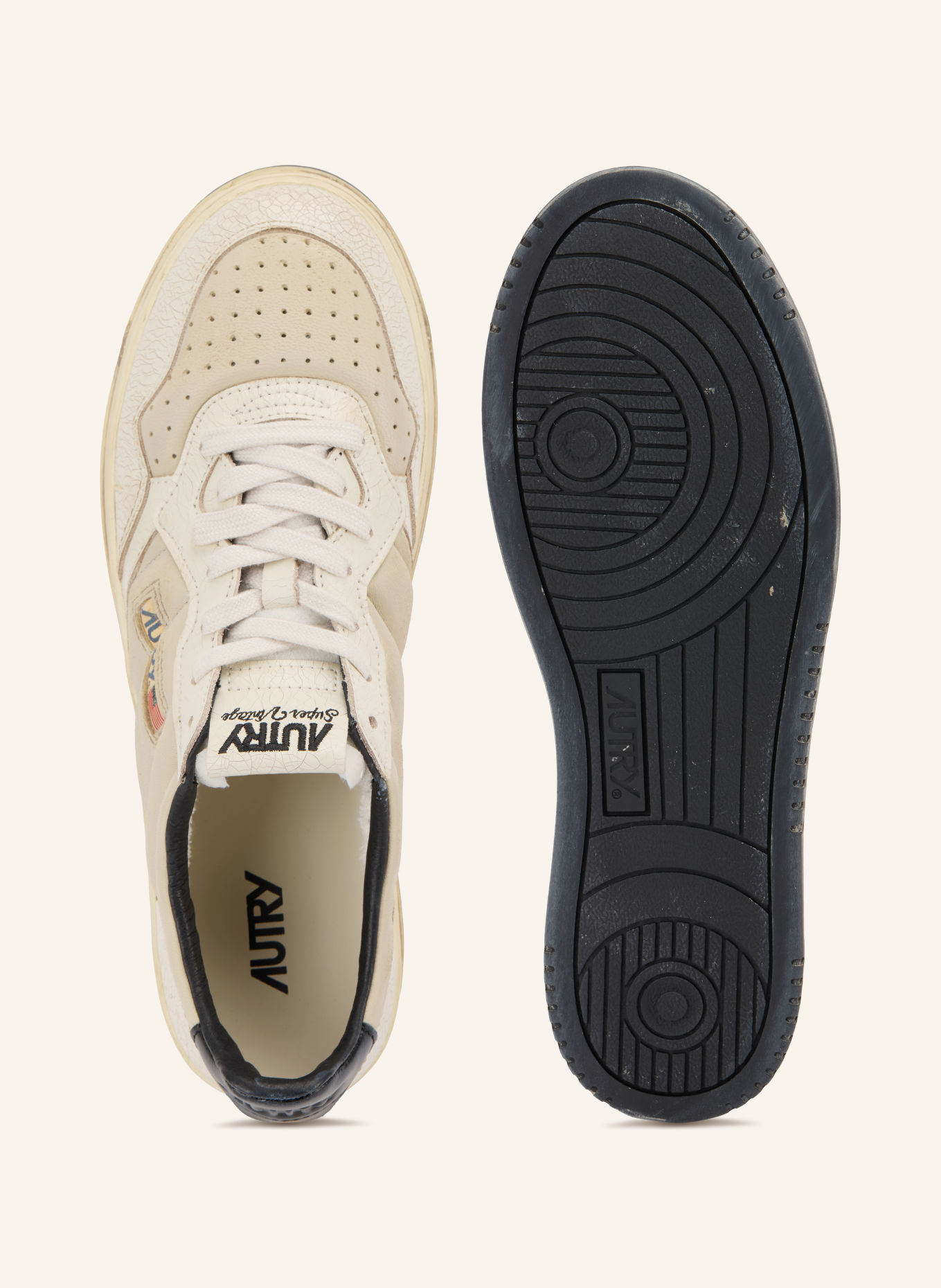 AUTRY Sneaker SUPER VINTAGE LOW: CRÈME / DONKERBLAUW
