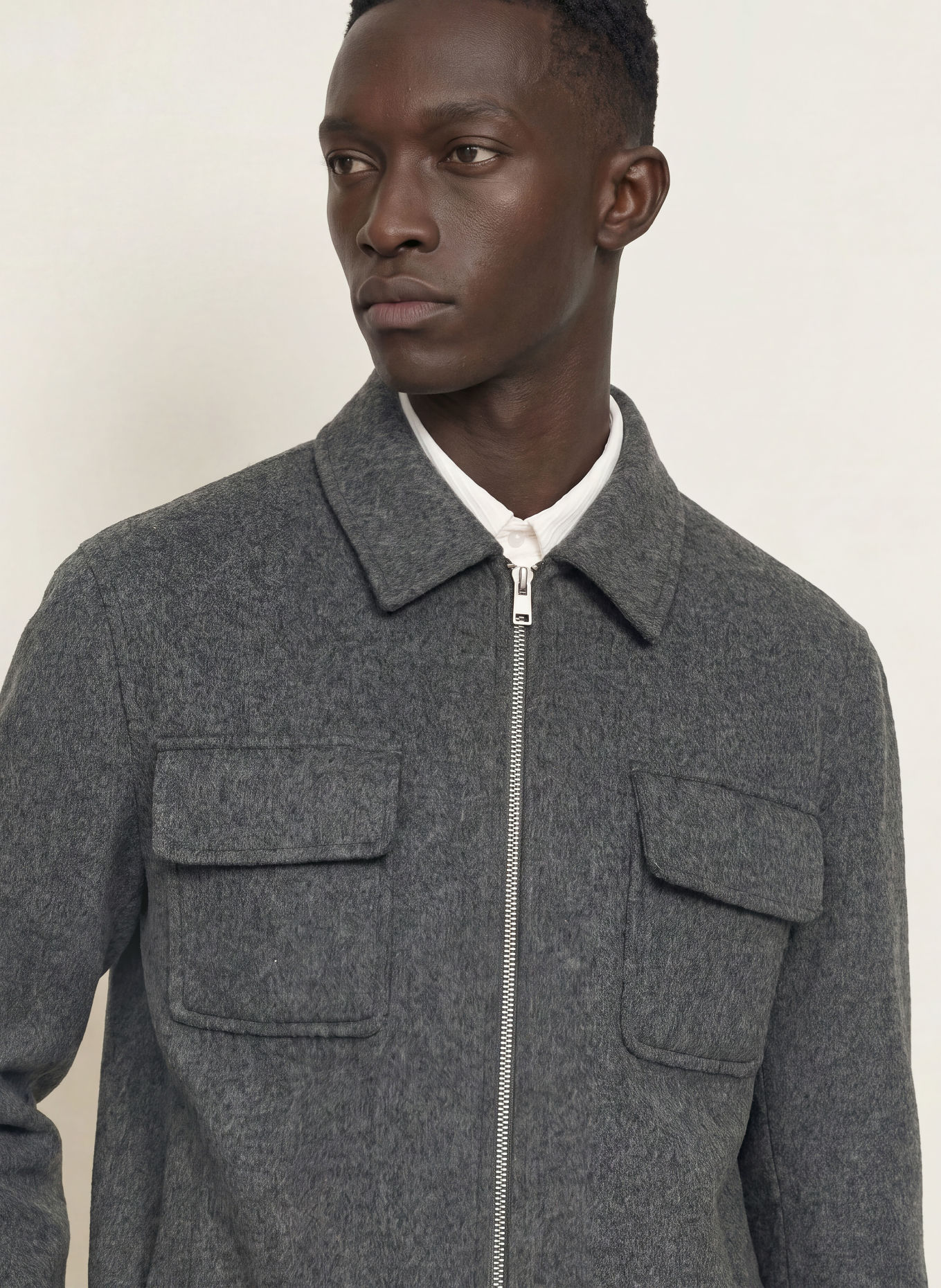 SANDRO Overjacket: DUNKELGRAU