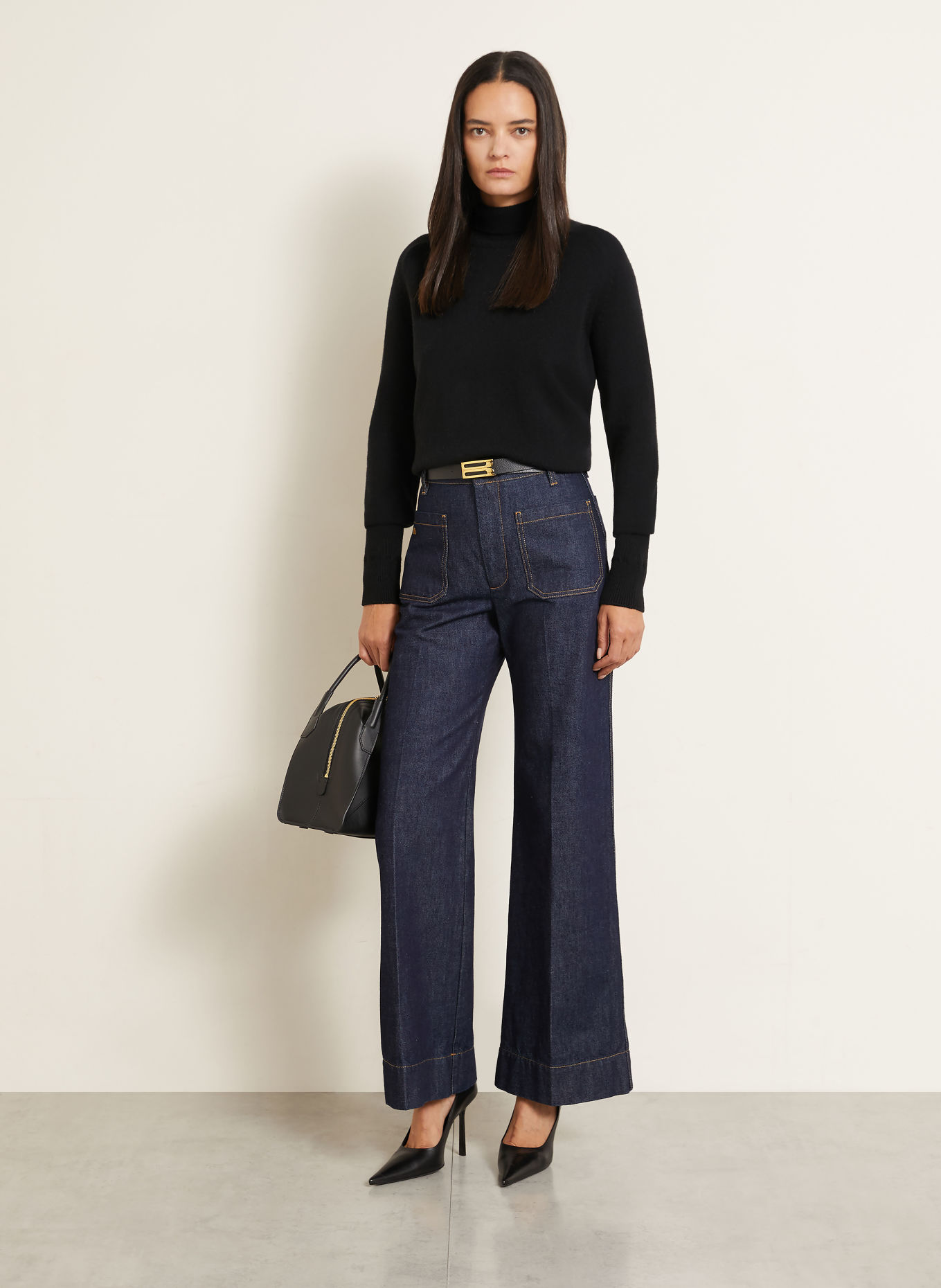VICTORIA BECKHAM Turtleneck sweater: BLACK