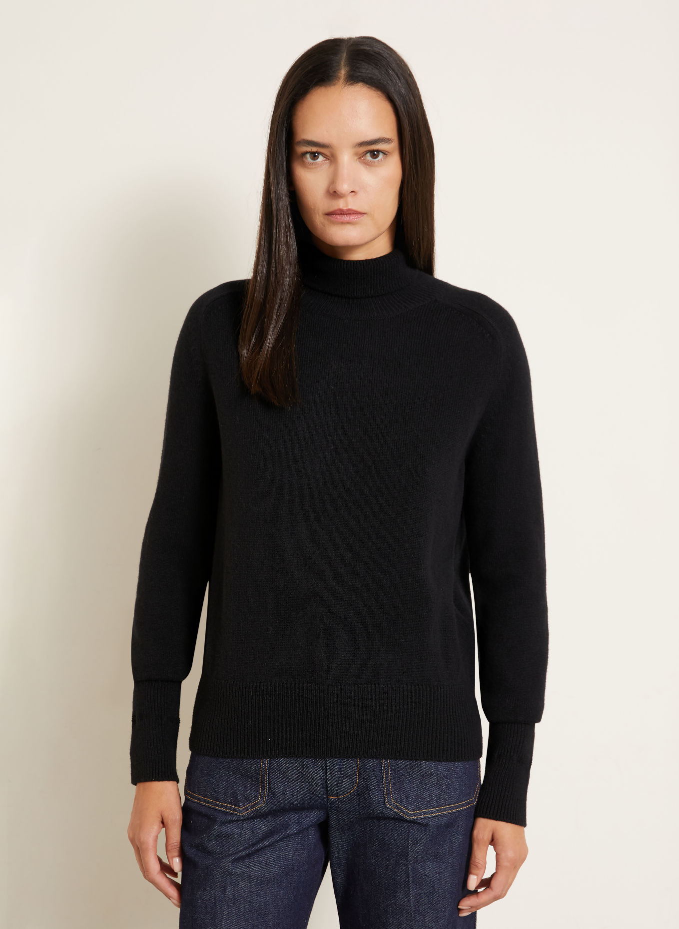 VICTORIA BECKHAM Turtleneck sweater: BLACK