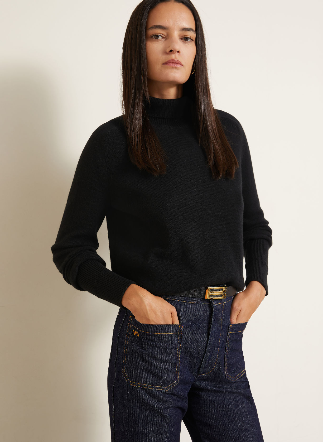 VICTORIA BECKHAM Turtleneck sweater: BLACK