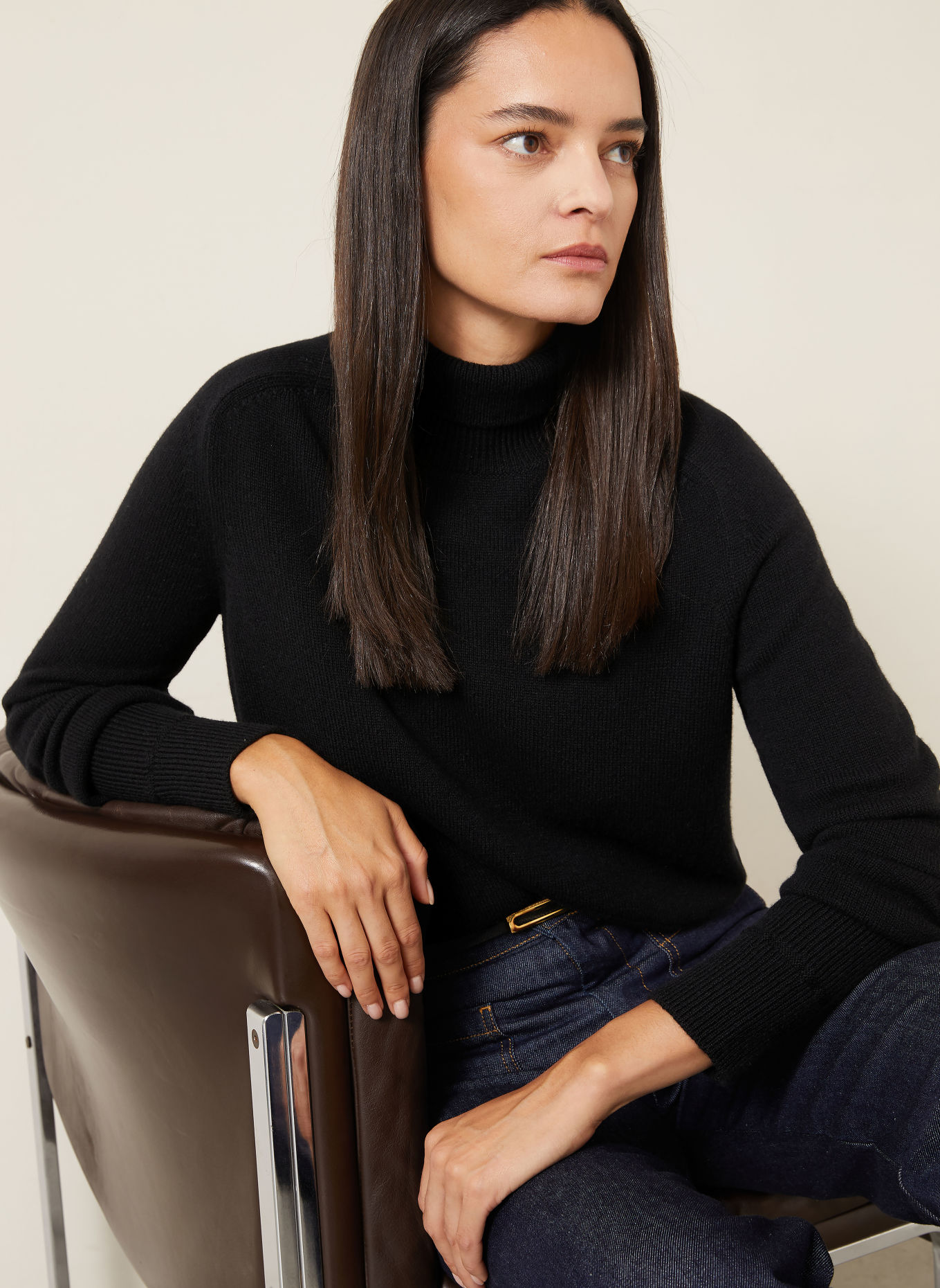 VICTORIA BECKHAM Turtleneck sweater: BLACK