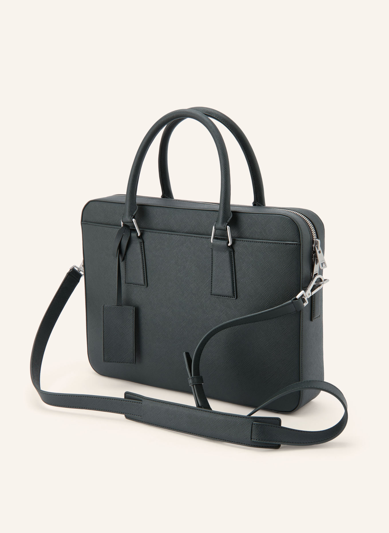SANDRO Laptop-Tasche: KHAKI / SILBER