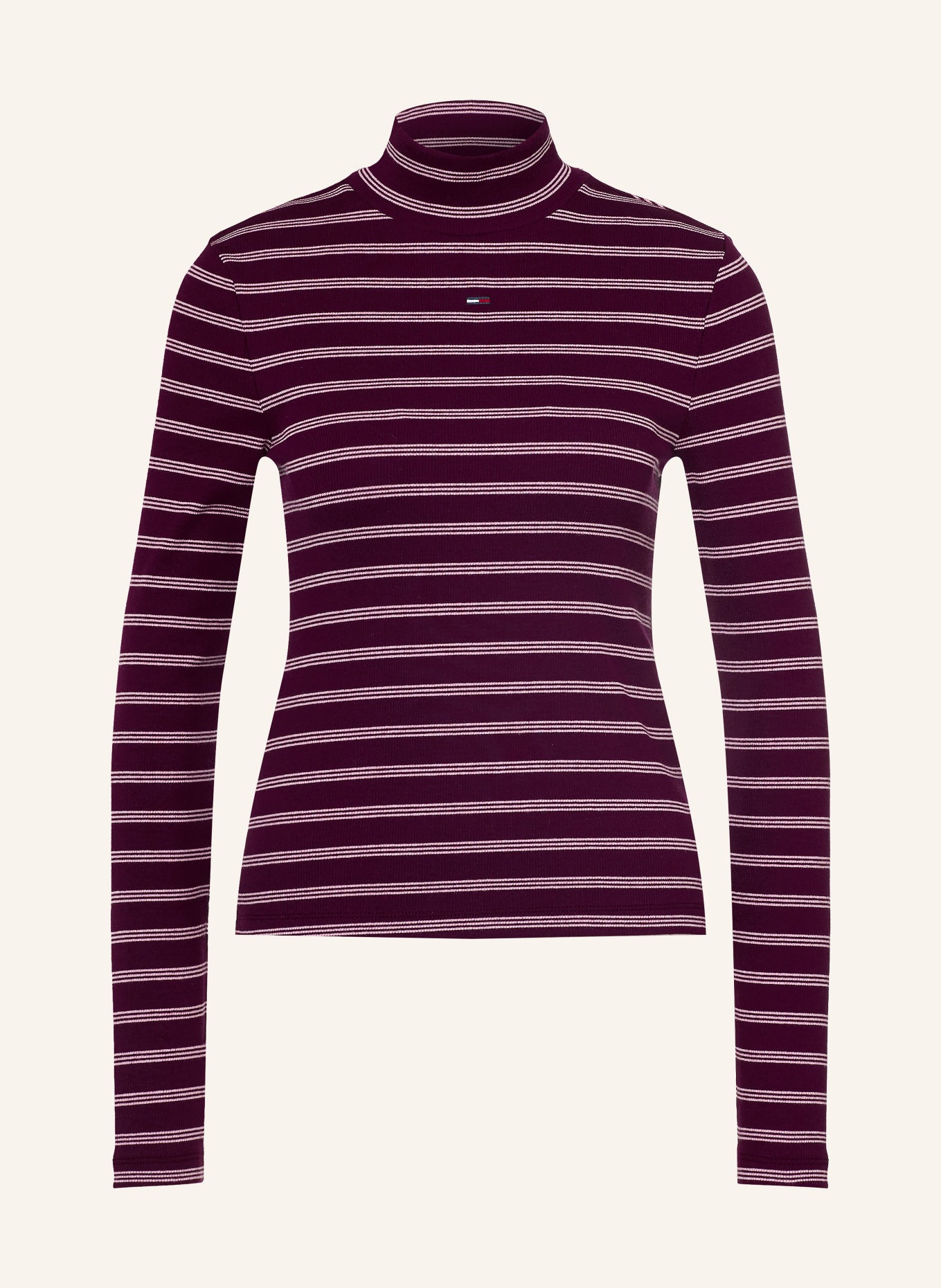 TOMMY JEANS Tricou cu mânecă lungă: MOV ÎNCHIS / ROZ