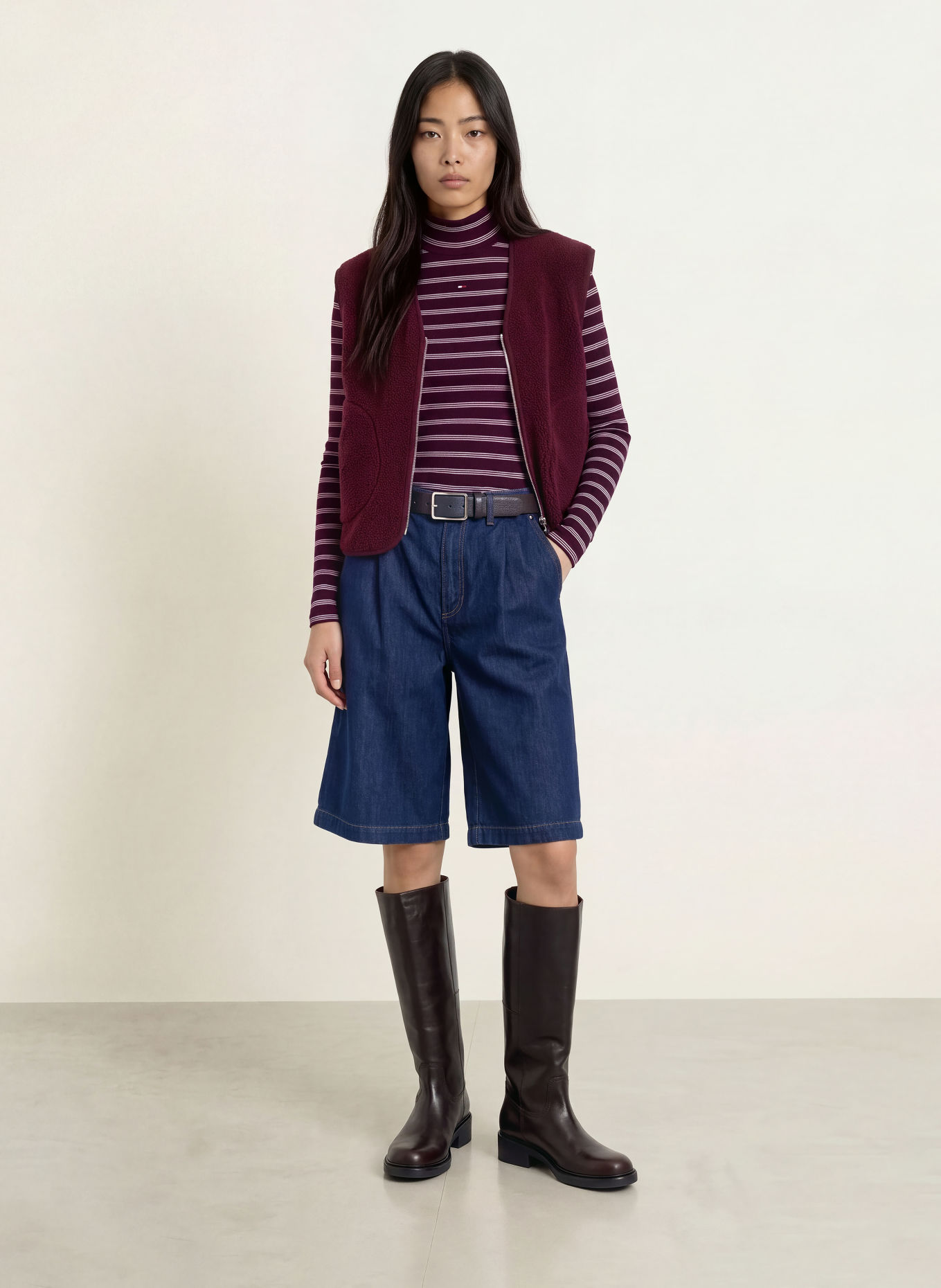 TOMMY JEANS Tricou cu mânecă lungă: MOV ÎNCHIS / ROZ