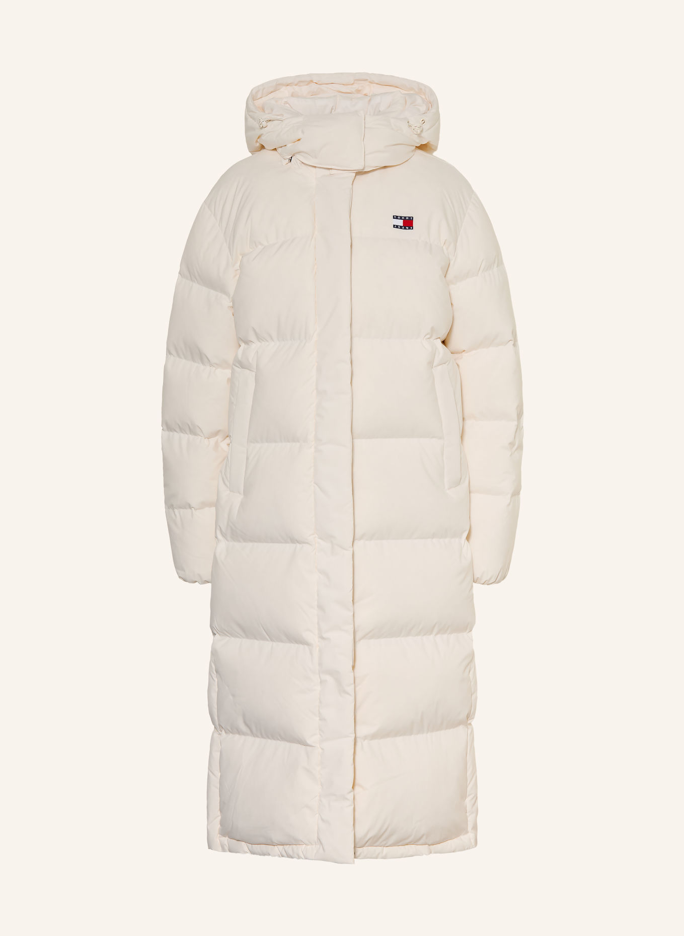 TOMMY JEANS Daunenmantel mit abnehmbarer Kapuze: WEISS
