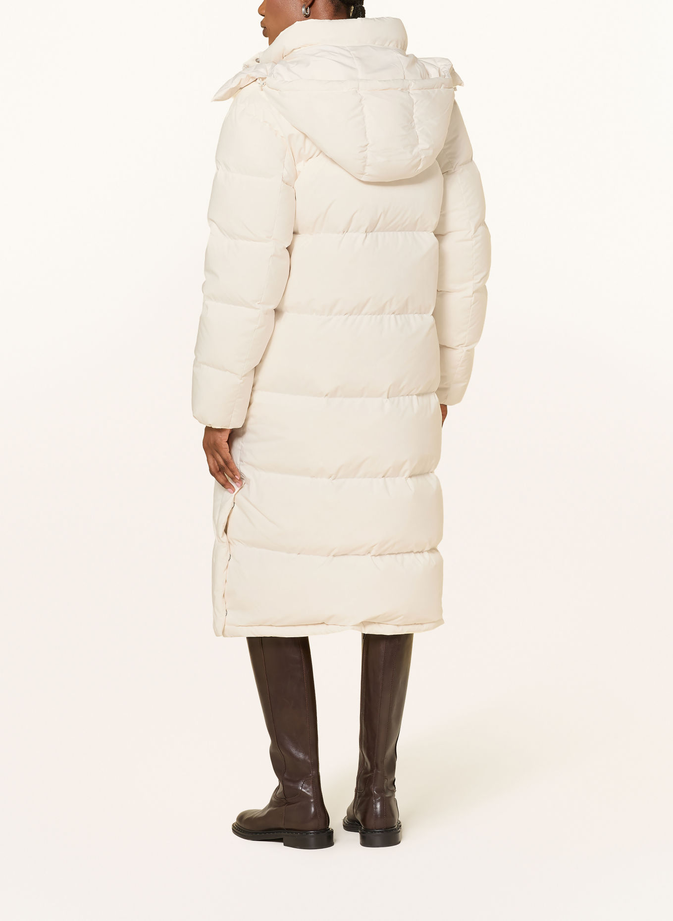 TOMMY JEANS Daunenmantel mit abnehmbarer Kapuze: WEISS