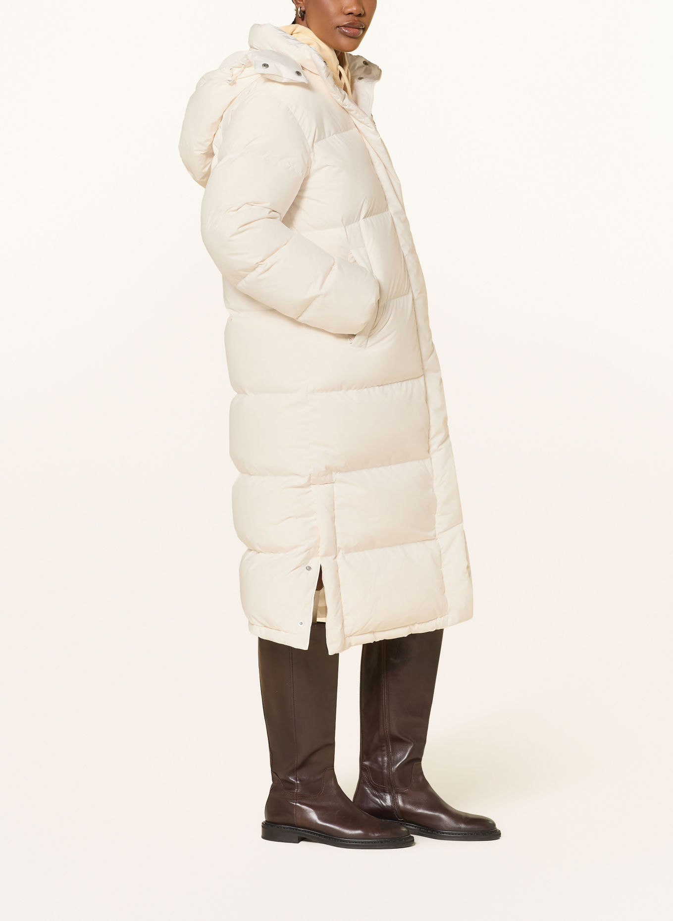 TOMMY JEANS Daunenmantel mit abnehmbarer Kapuze: WEISS