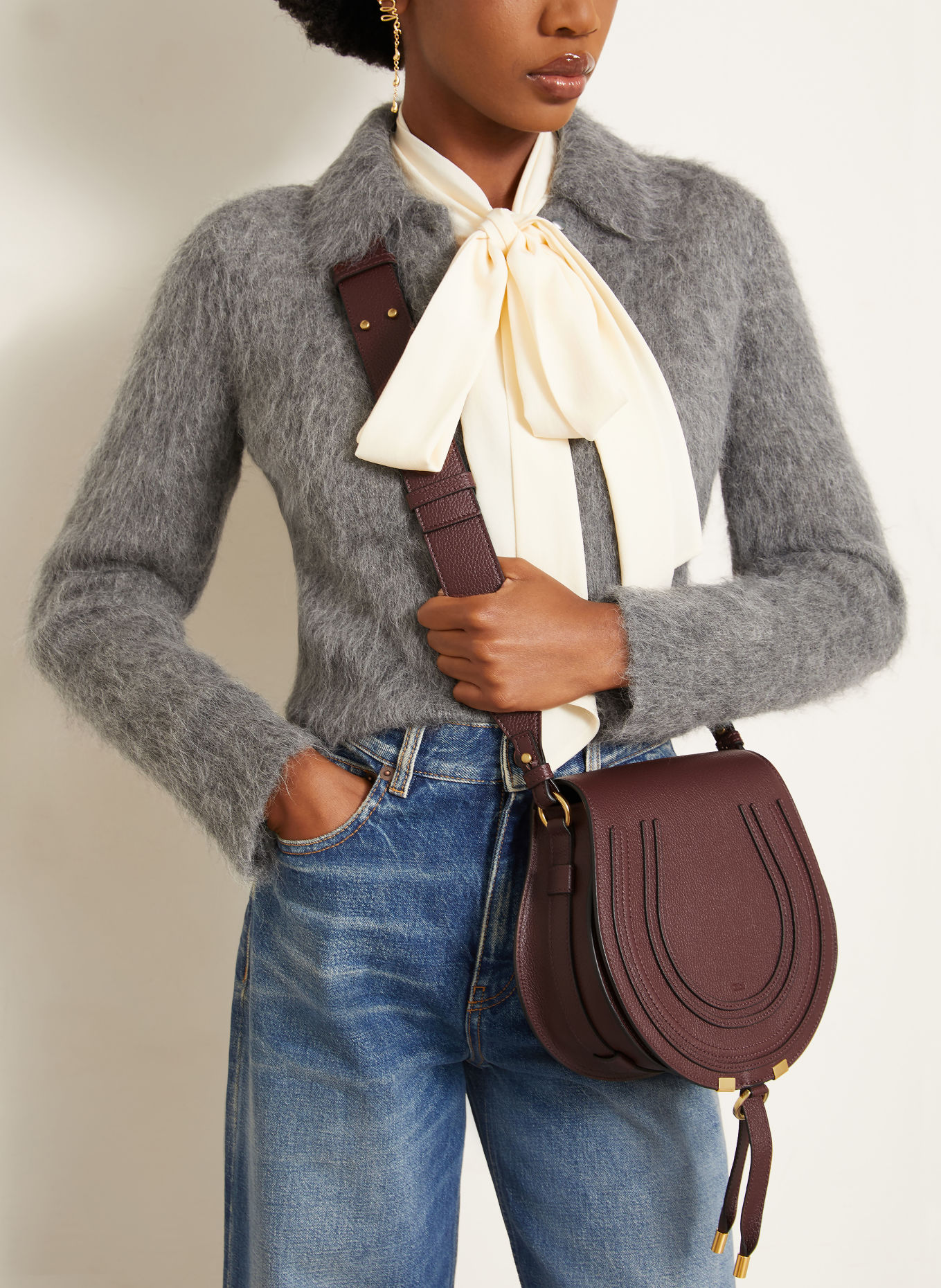 Chloé Geantă de umăr MARCIE: 27M Crafty Brown