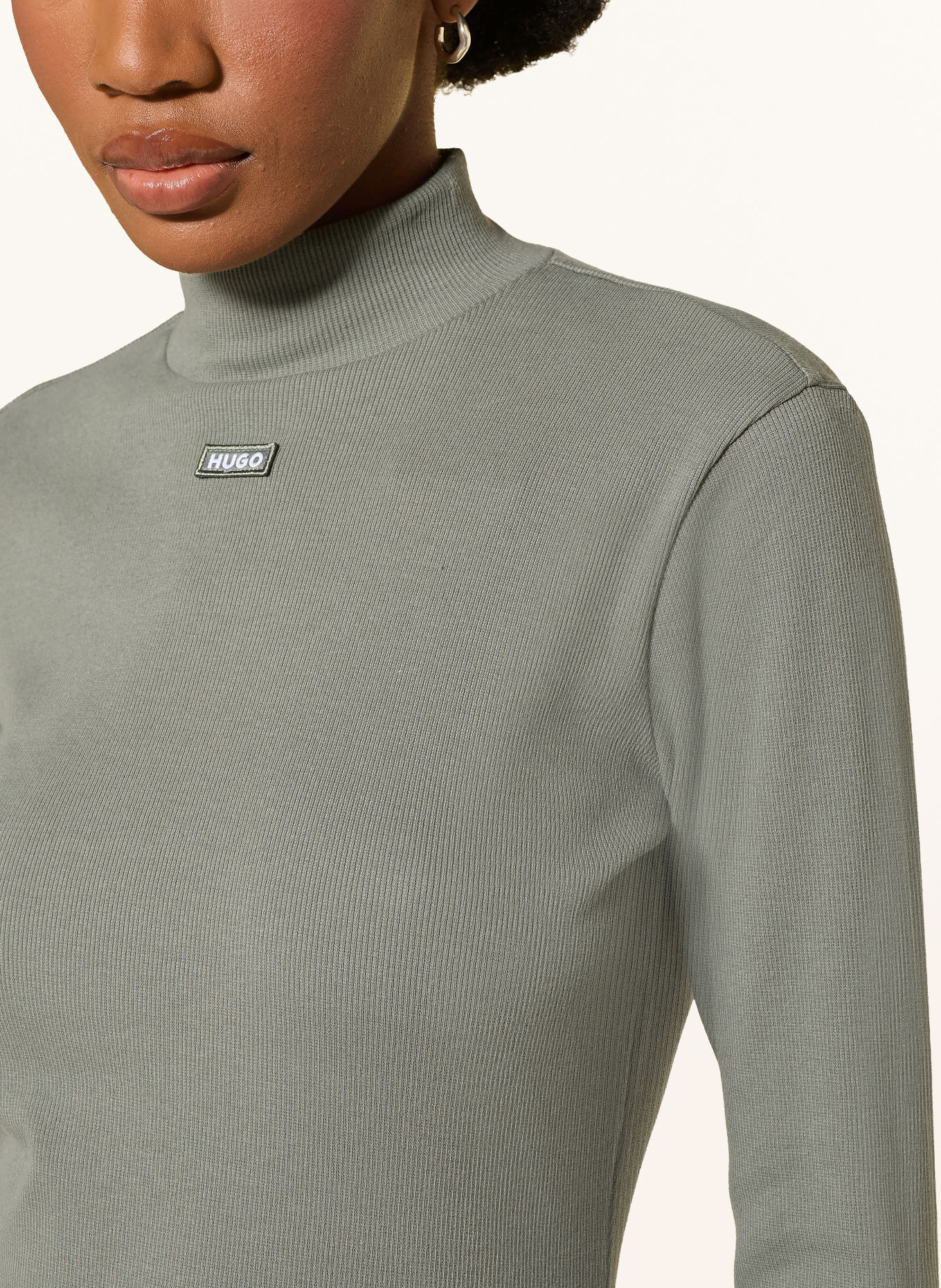 HUGO Longsleeve EASY: KHAKI