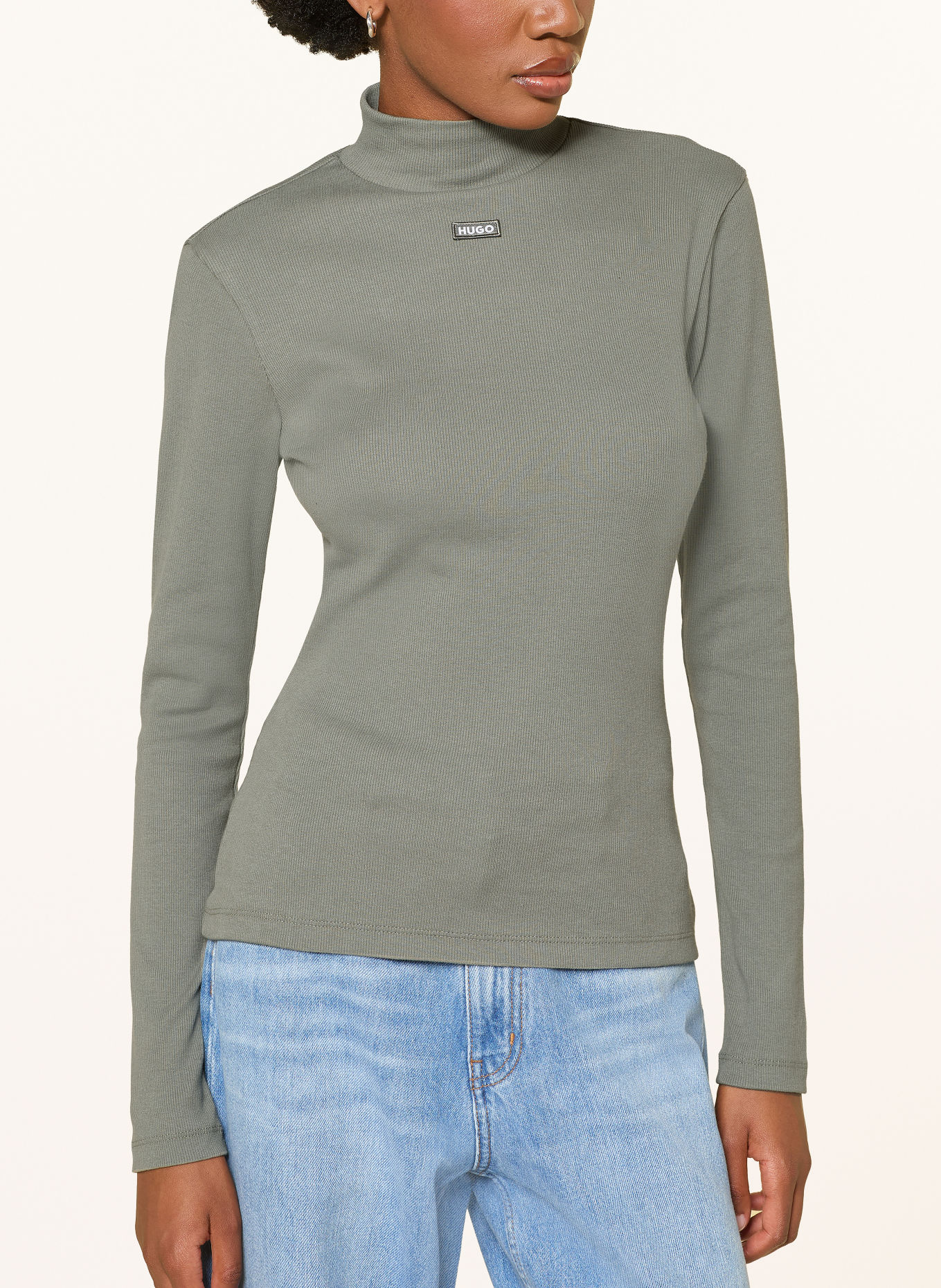 HUGO Longsleeve EASY: KHAKI