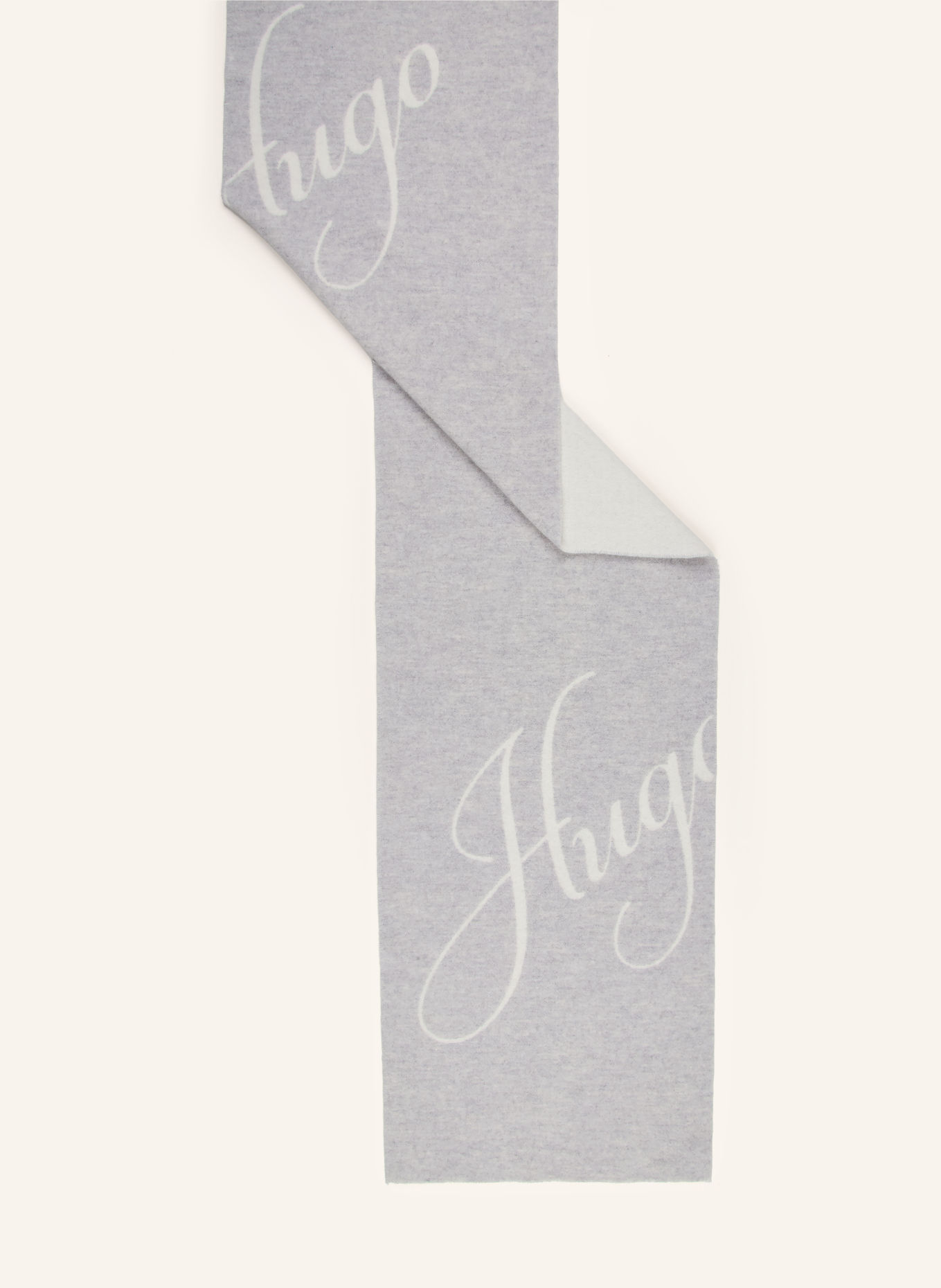 HUGO BYANCA scarf: LIGHT GRAY / WHITE