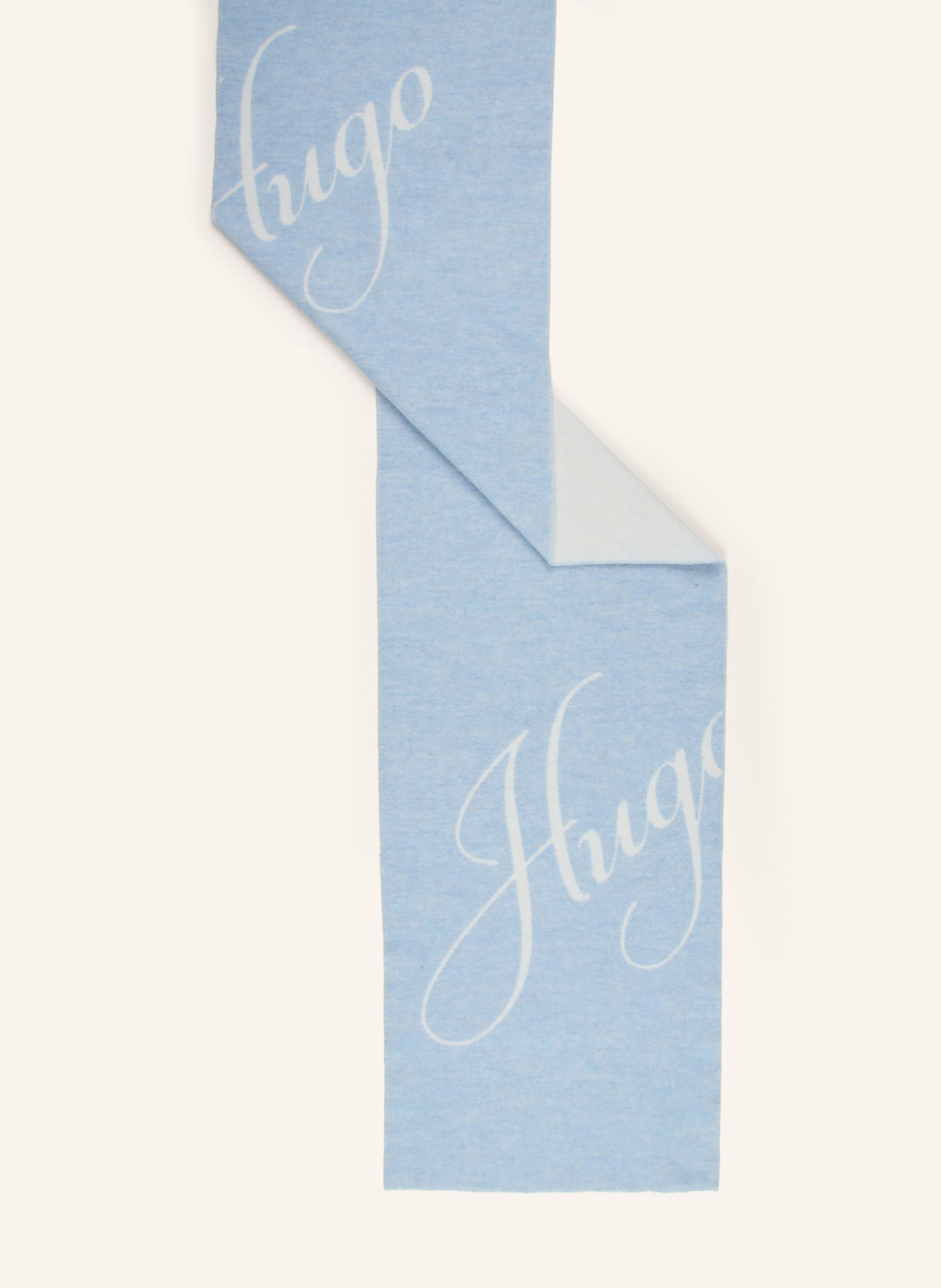 HUGO BYANCA scarf: LIGHT BLUE / WHITE