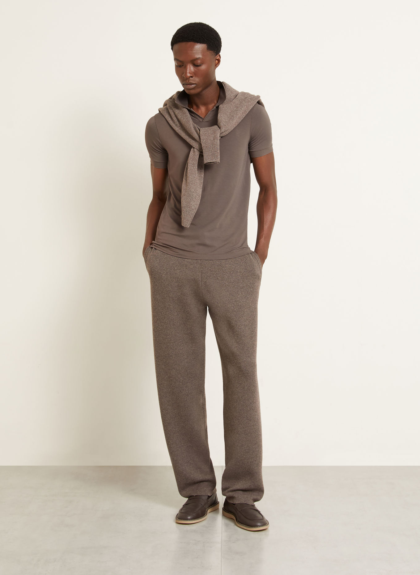 GIORGIO ARMANI Jersey-Poloshirt: TAUPE