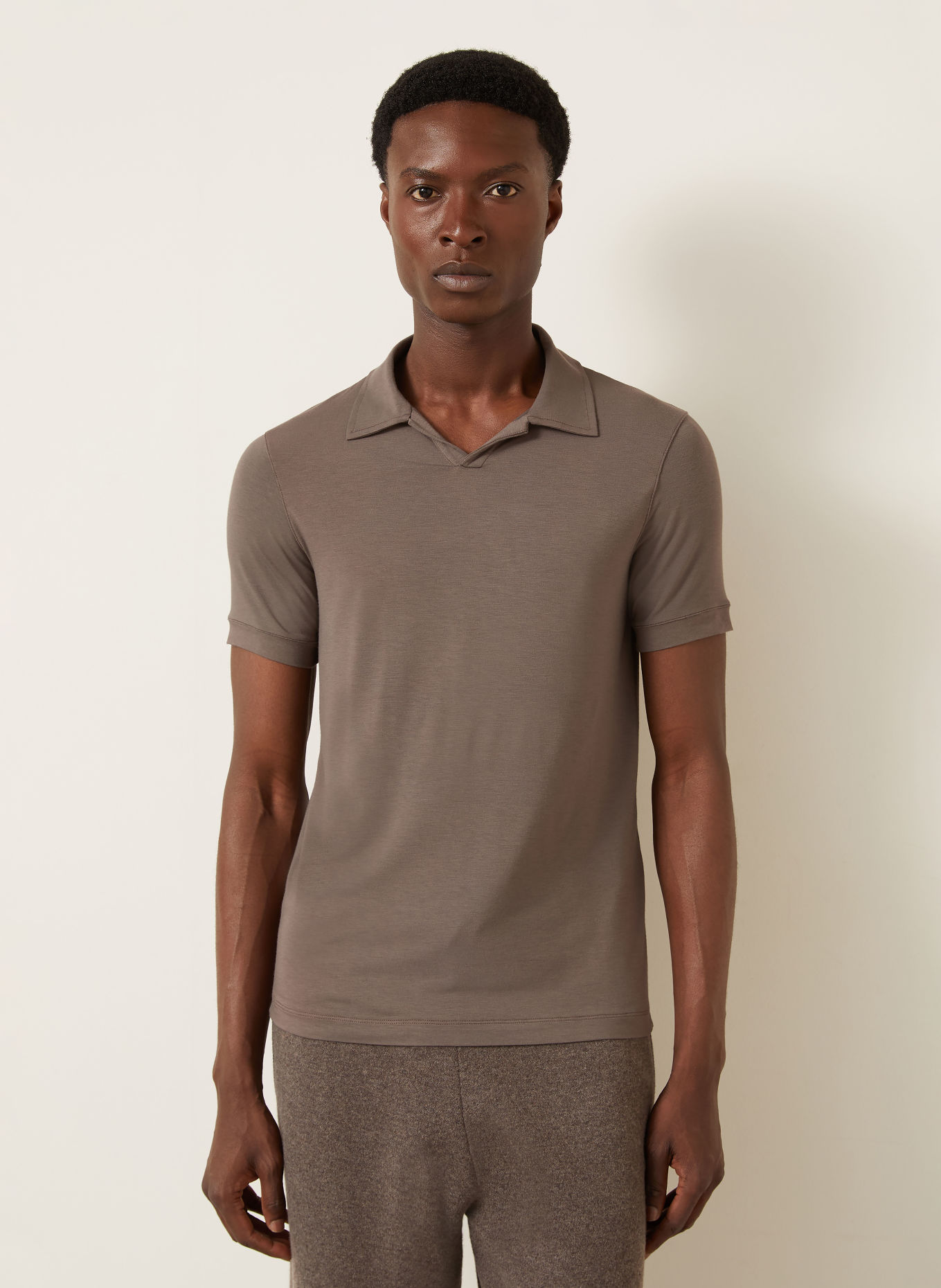 GIORGIO ARMANI Jersey-Poloshirt: TAUPE