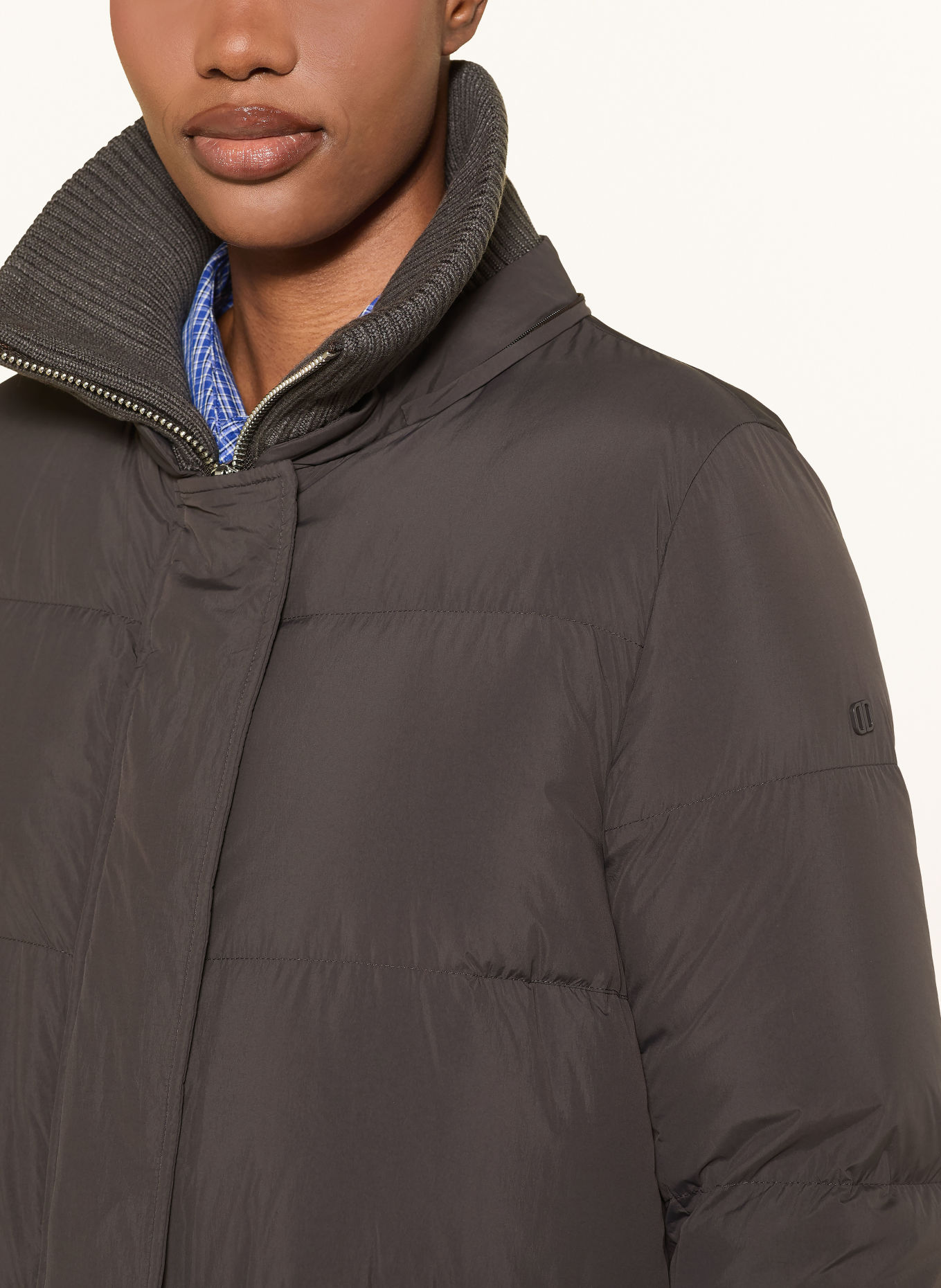 DUNO Down coat FULLY with removable hood: DARK BROWN