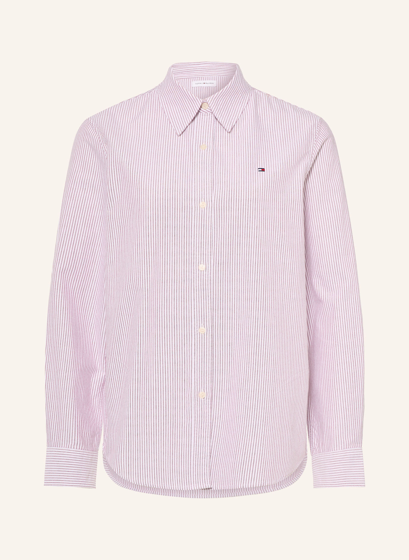 TOMMY HILFIGER overhemdblouse: DONKERROOD / WIT