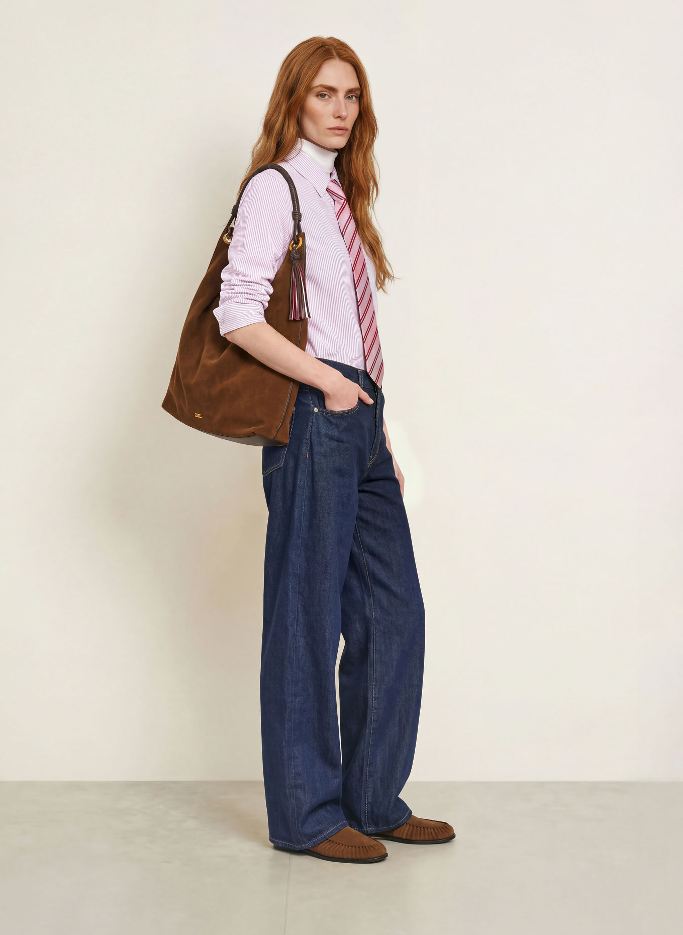 TOMMY HILFIGER overhemdblouse: DONKERROOD / WIT